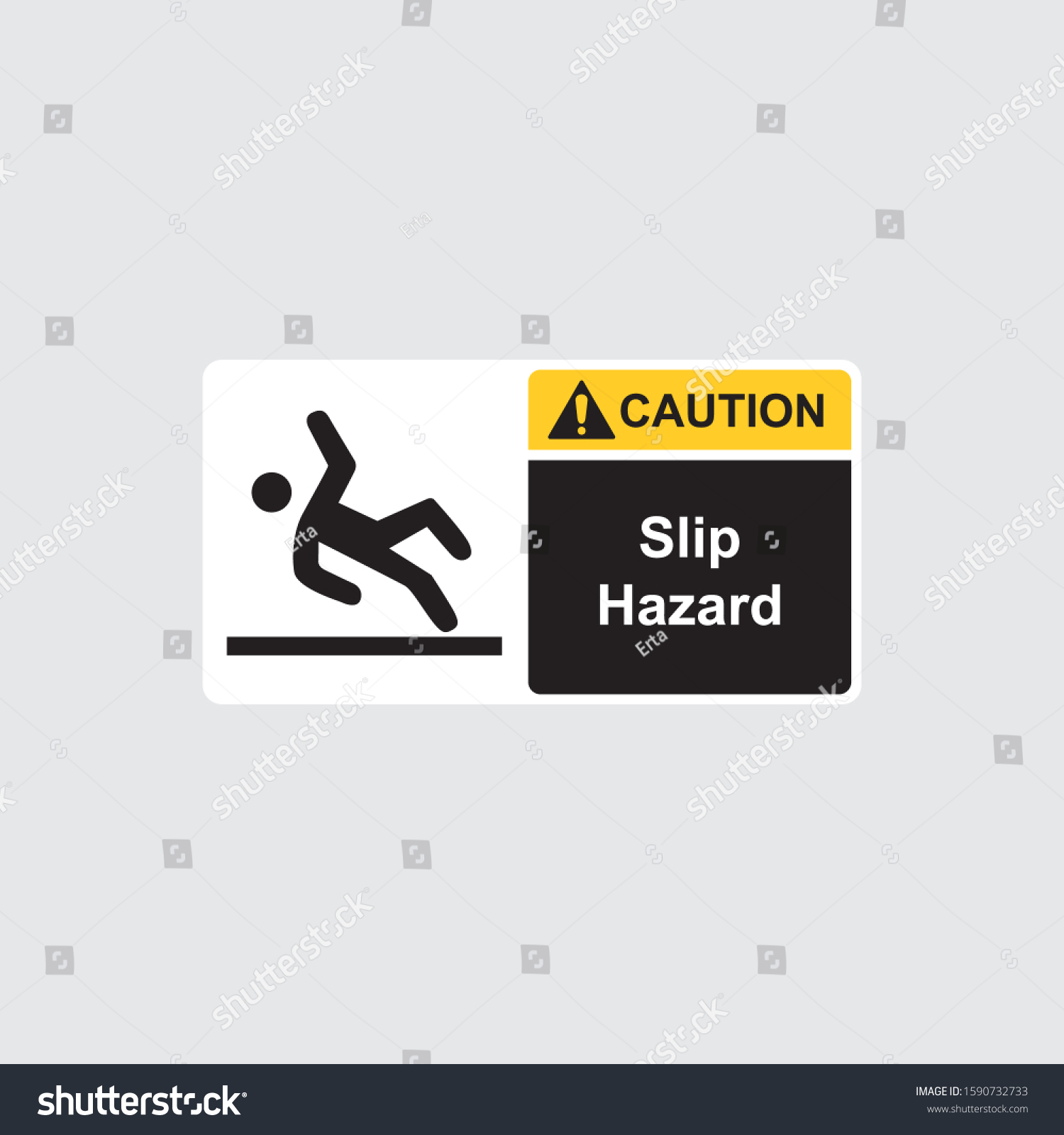 Caution Slip Hazard Sign Vector Illustration vector de stock (libre de