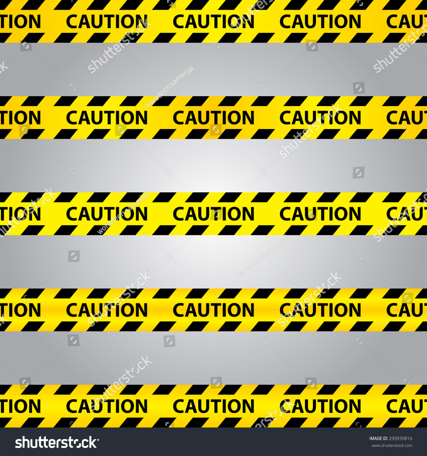 Caution Tape Set Black Yellow Seamless Stock Vector 299939816 ...