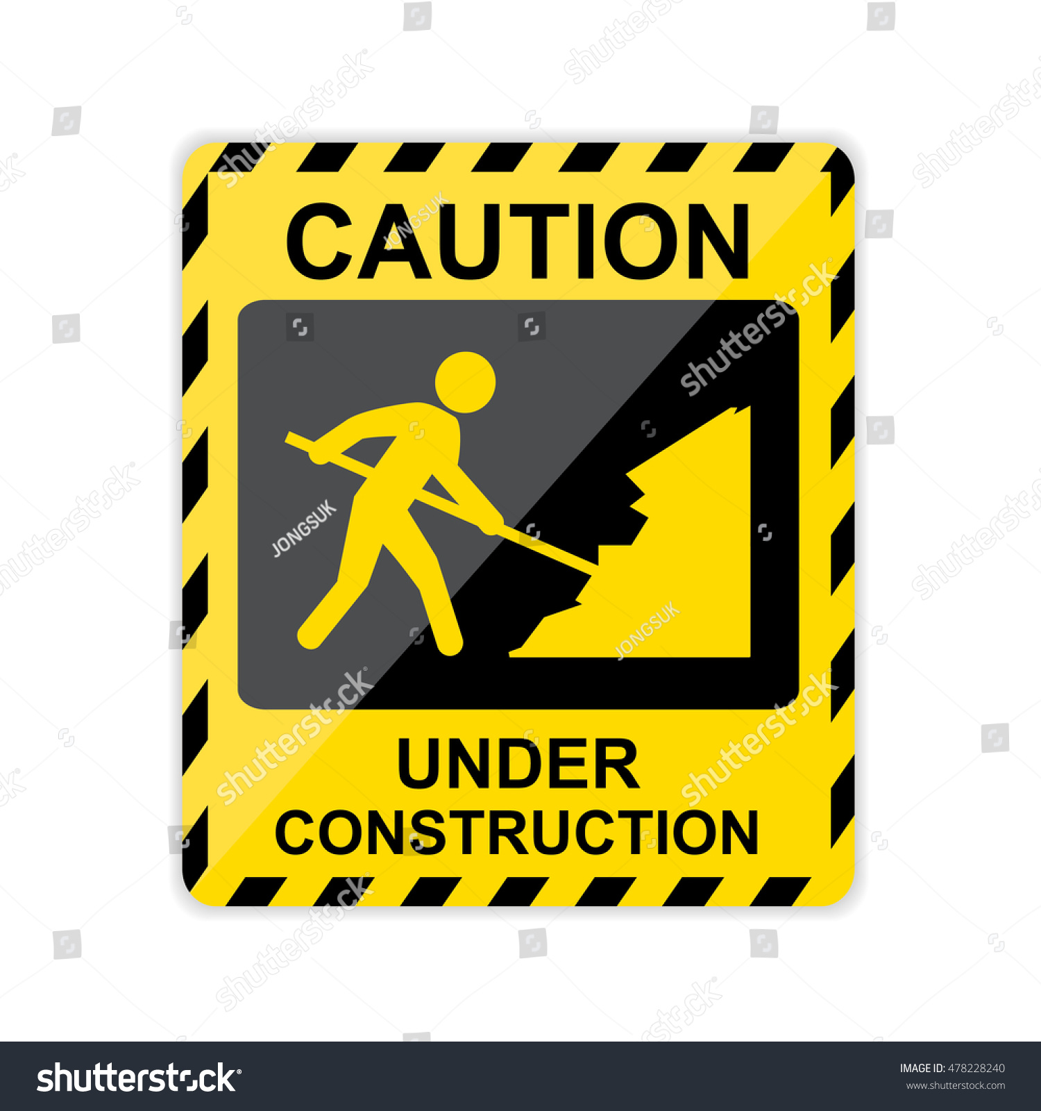 Cautionunder Construction Sign Vector Stock Vector (Royalty Free) 478228240