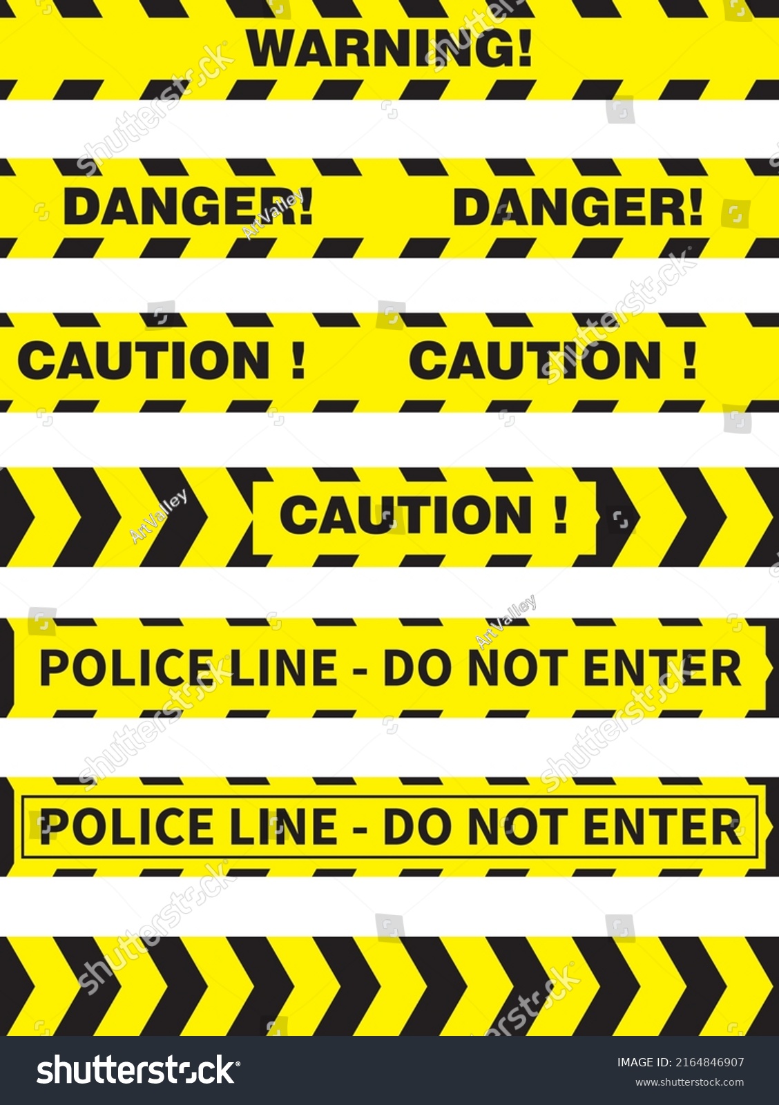 Caution Warning Tape Set Warning Ribbon Stock Vector (Royalty Free ...