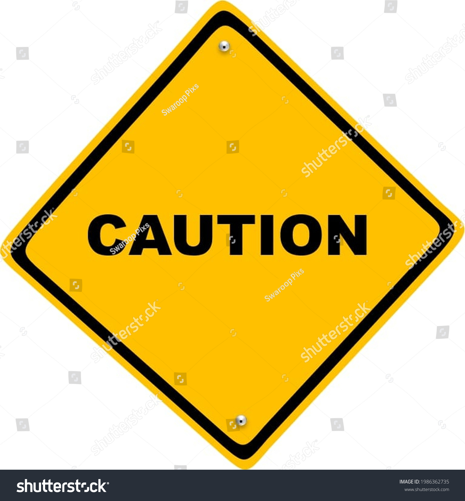 Caution Yellow Sign Vector Illustration Stock Vector (Royalty Free ...