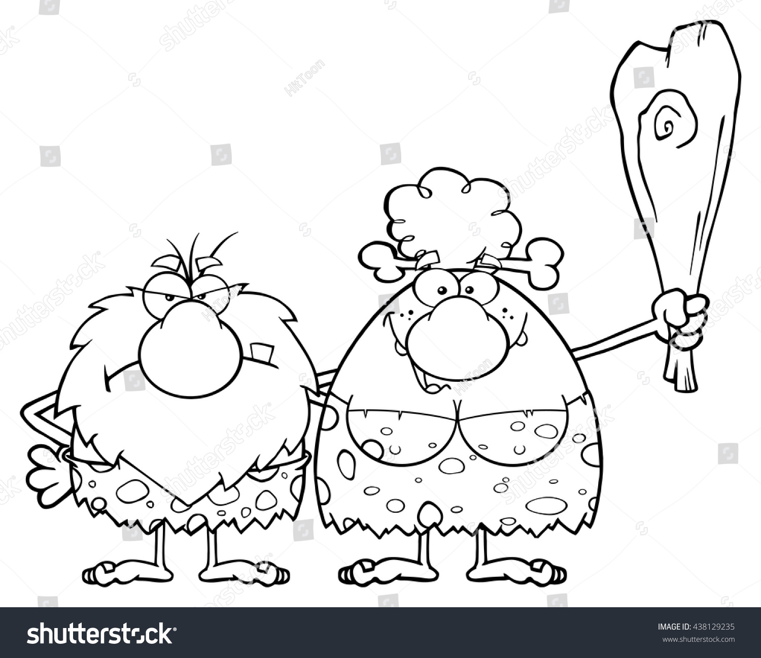 Caveman Couple Cartoon Mascot Characters Woman Stock Vector Royalty Free 438129235 Shutterstock 0453