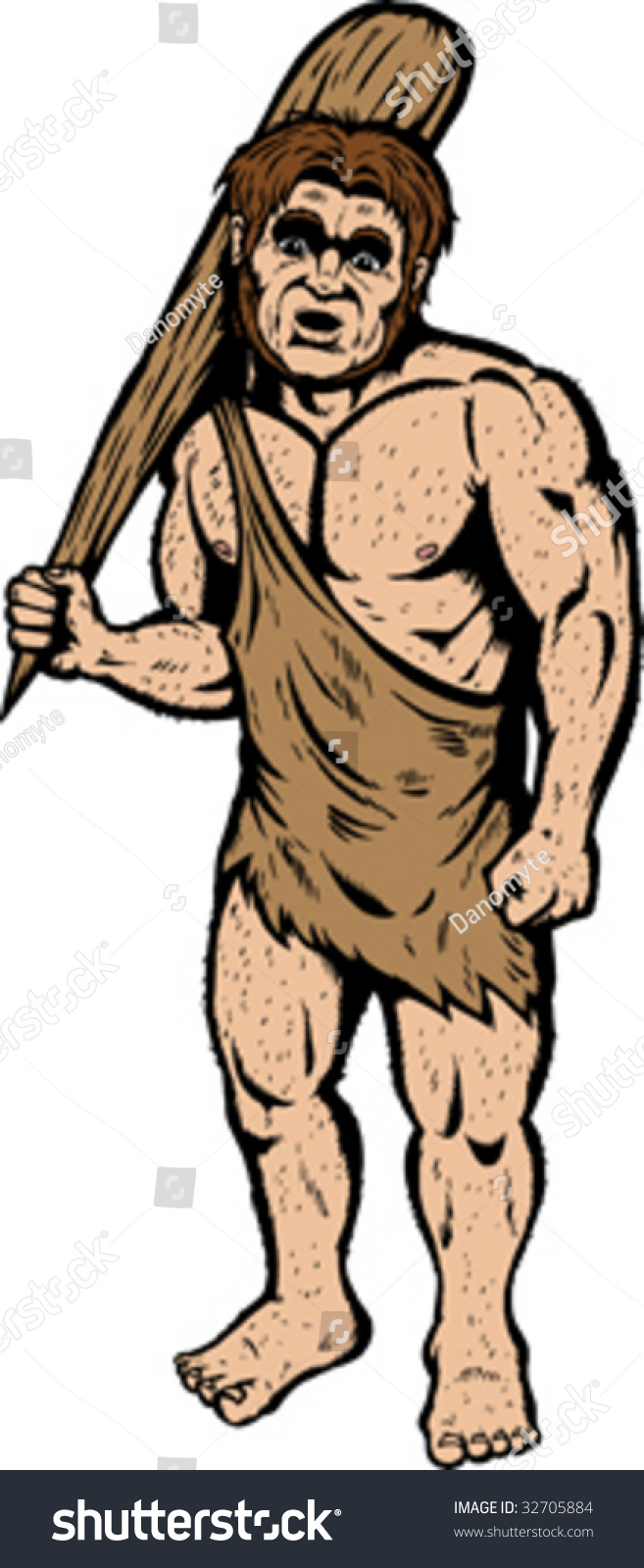 Caveman Looking Very Confused. Stock Vector Illustration 32705884 ...