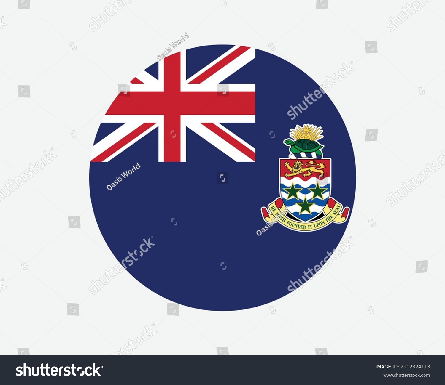SVG of Cayman Islands Round Flag. Cayman Islands Circle Flag. British Overseas Territory Circular Shape Button Banner. EPS Vector Illustration. svg