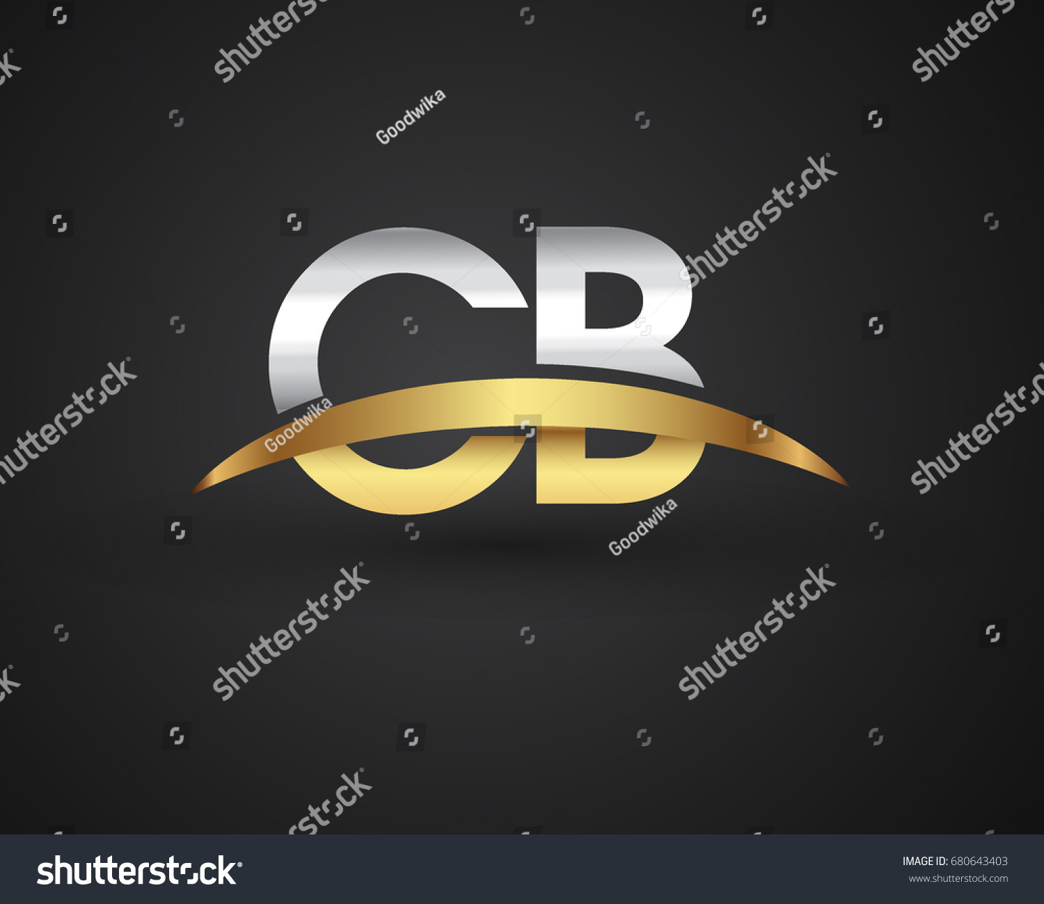 Cb Initial Logo Company Name Colored Stock Vector (Royalty Free ...