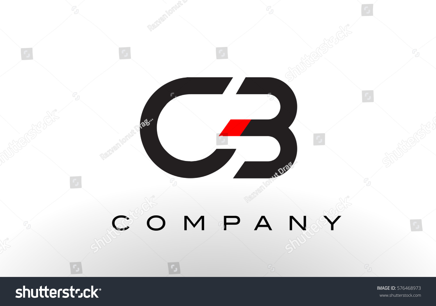 Cb Logo Letter Design Vector Red Stock Vector (royalty Free) 576468973 