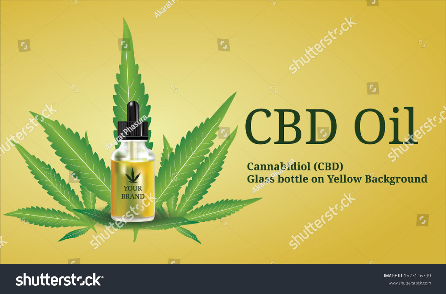 Download Cbd Oil Glass Bottle Banner Mockup Stock Vector Royalty Free 1523116799