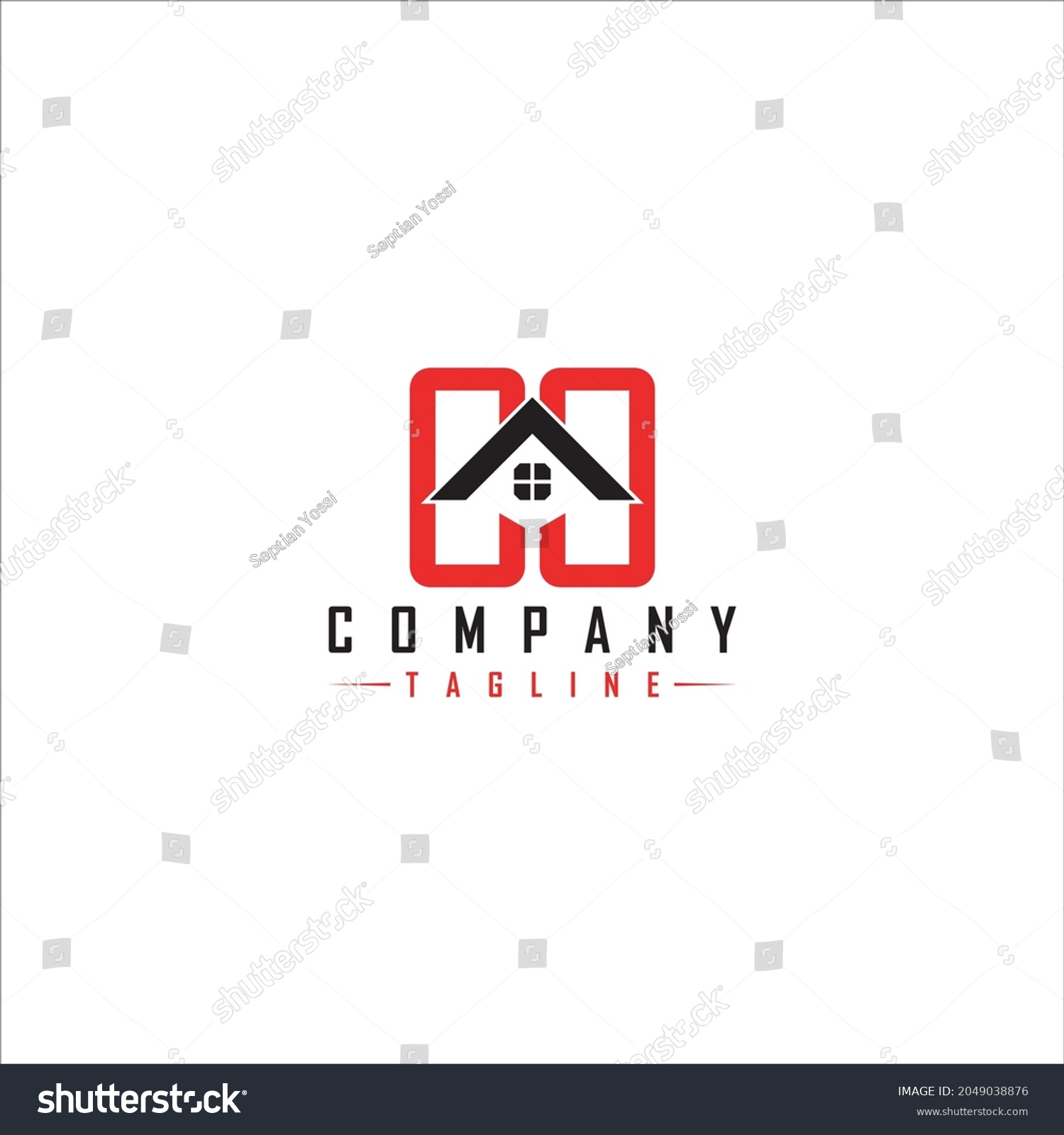 Cc Logo House Inside Black Red Stock Vector (Royalty Free) 2049038876 ...