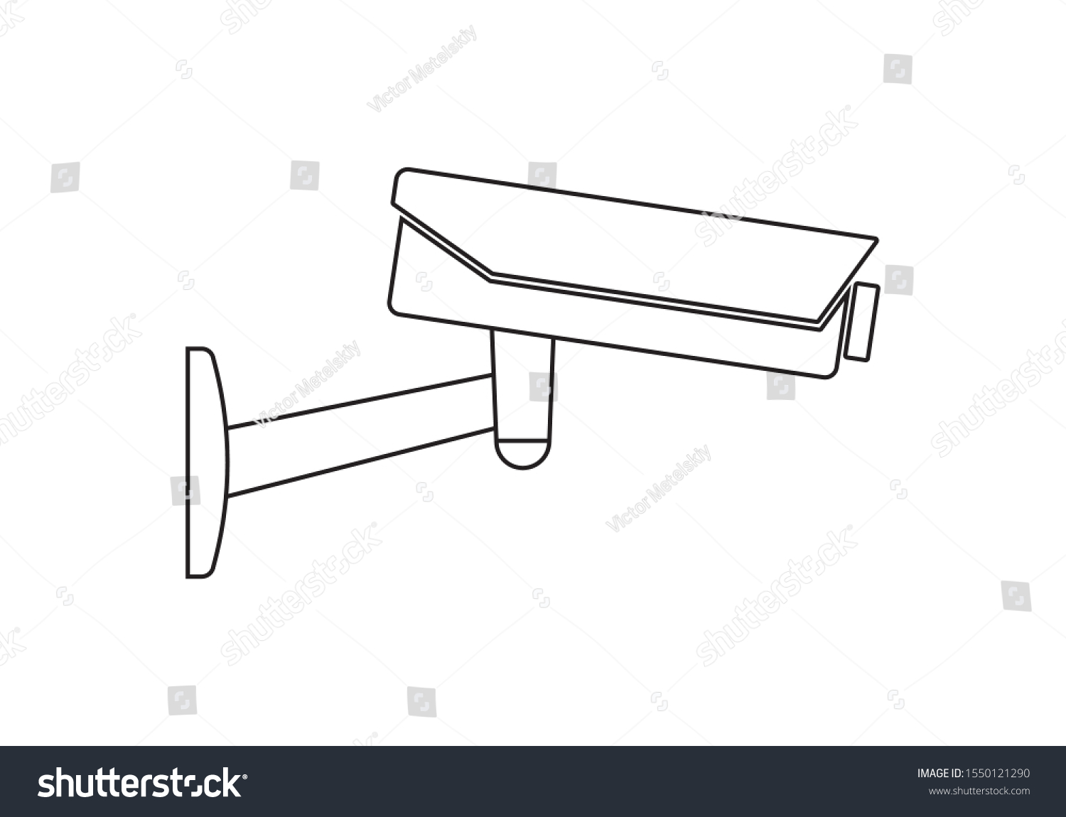 Cctv Camera Outline Icon Video Surveillance Stock Vector (Royalty Free ...