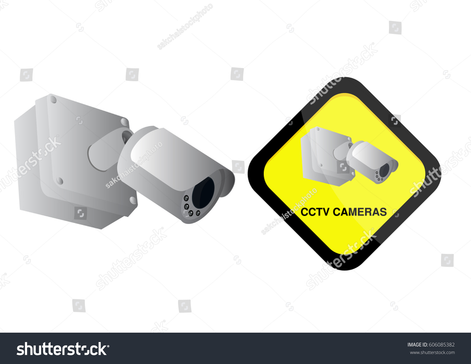 Cctv Camera Video Surveillance Sign Vector Stock Vector (Royalty Free ...