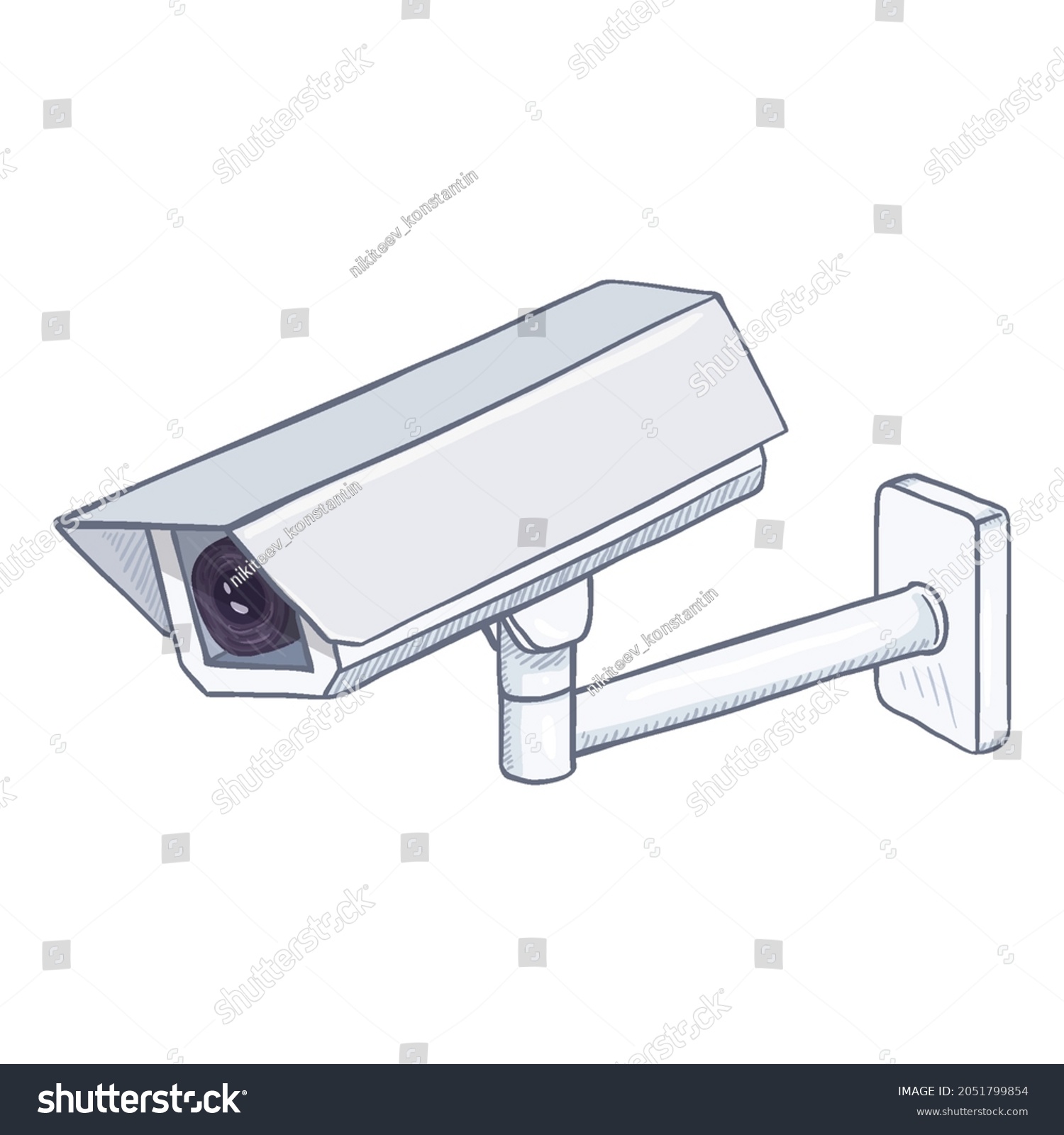 Cctv Illustration Vector Cartoon White Security Stock Vector (Royalty ...