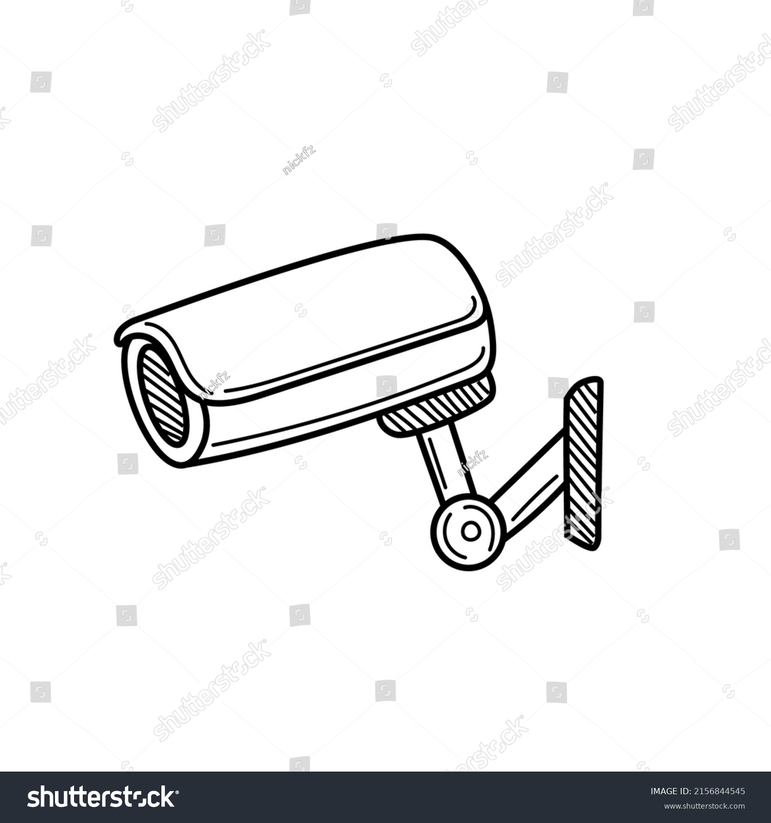 Cctv Vector Illustration Doodle Drawing Style Stock Vector (Royalty ...