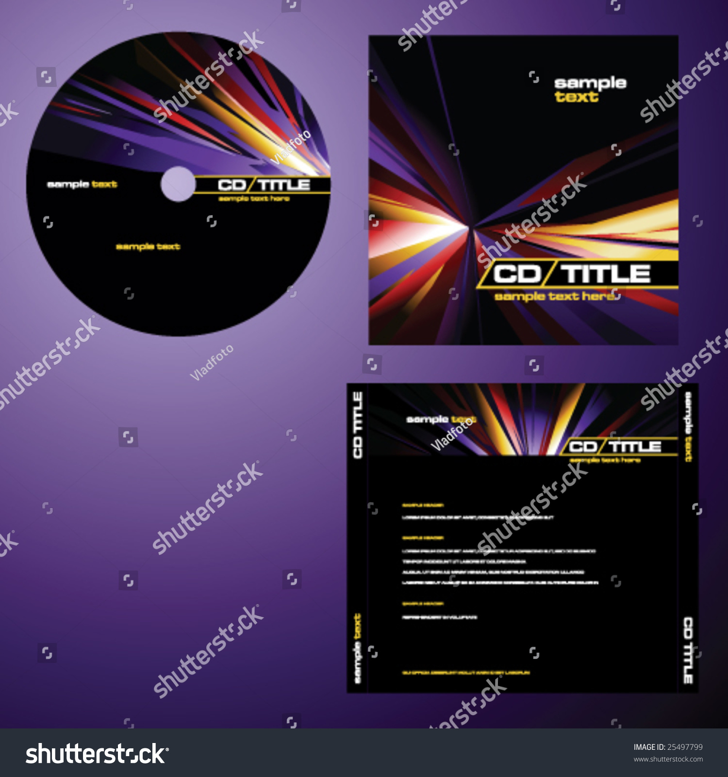 Cd Cover Design With Copy Space, Vector. Multicolor. - 25497799 ...