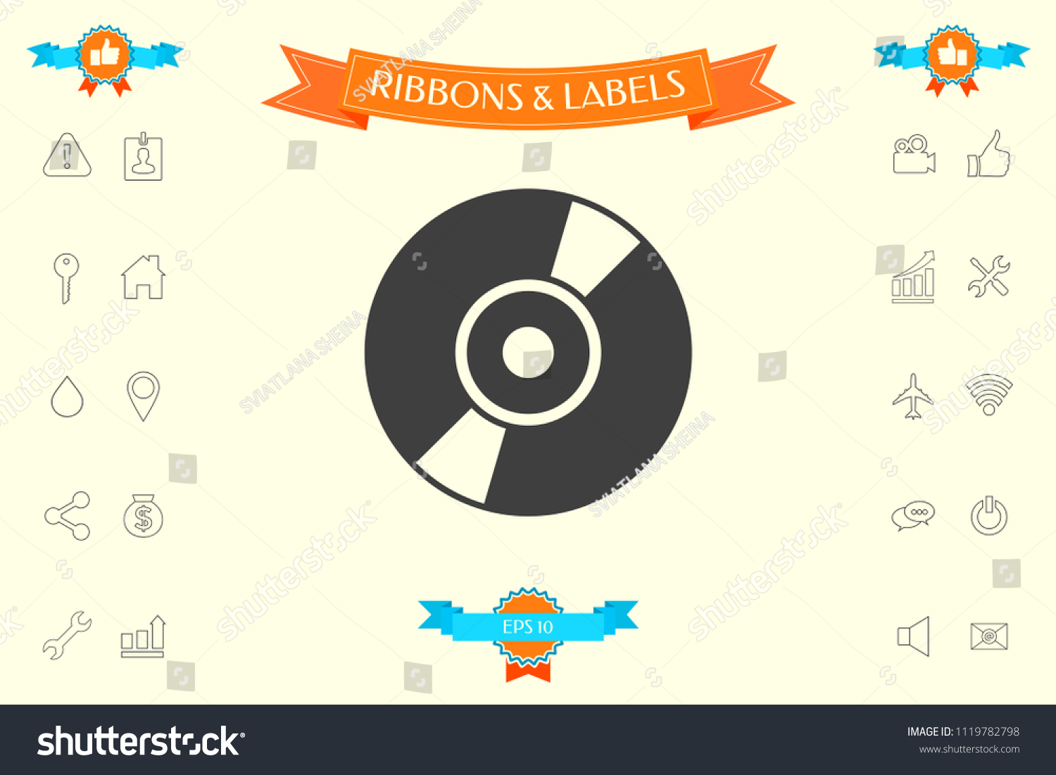 Cd Dvd Symbol Icon Stock Vector (Royalty Free) 1119782798 | Shutterstock
