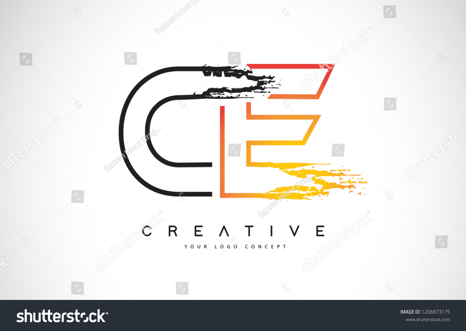 Ce Creative Modern Logo Design Vetor Stock Vector (Royalty Free) 1206873175