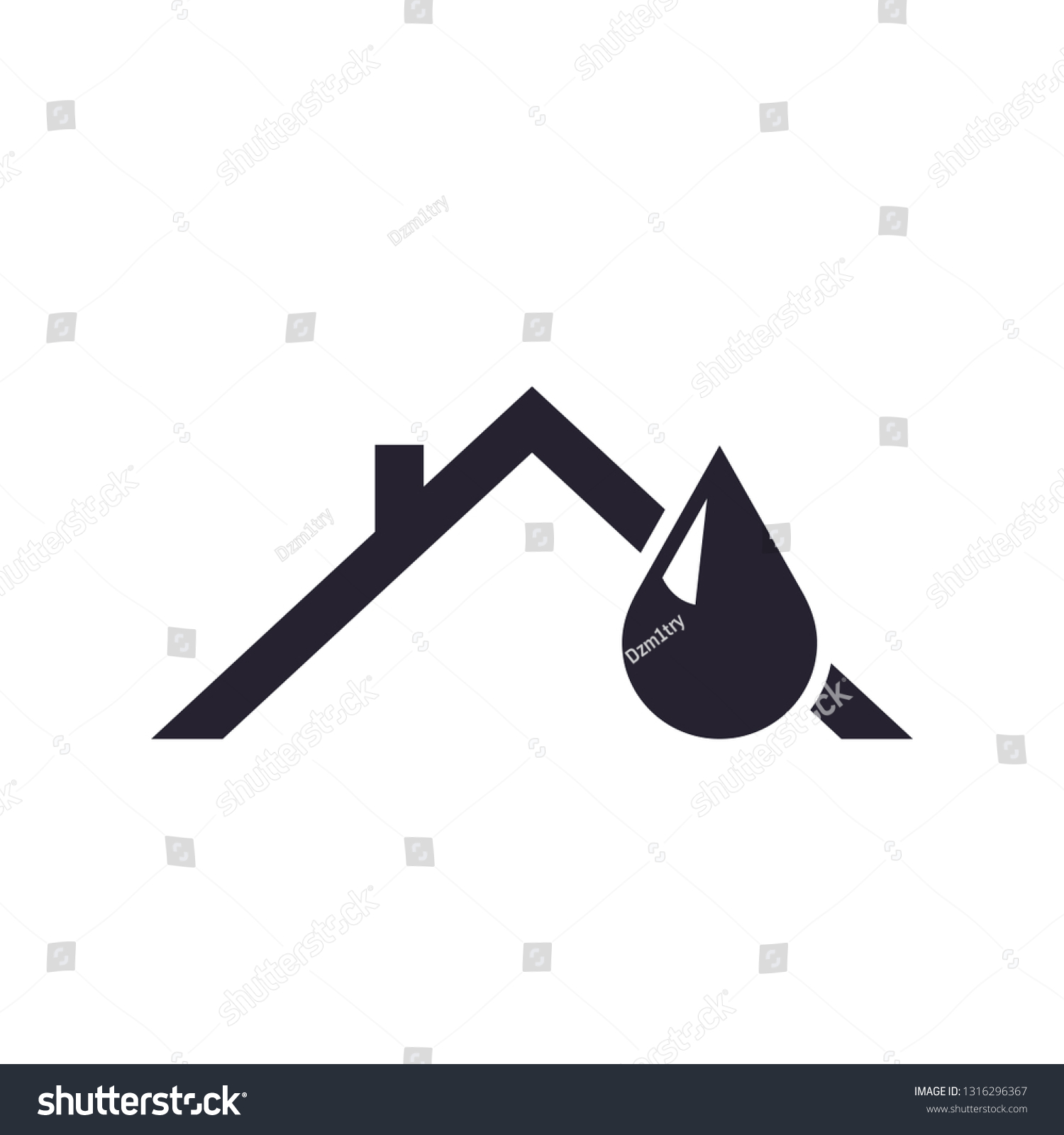 Ceiling Leak Silhouette Icon Water Damage Stock Vector (Royalty Free ...