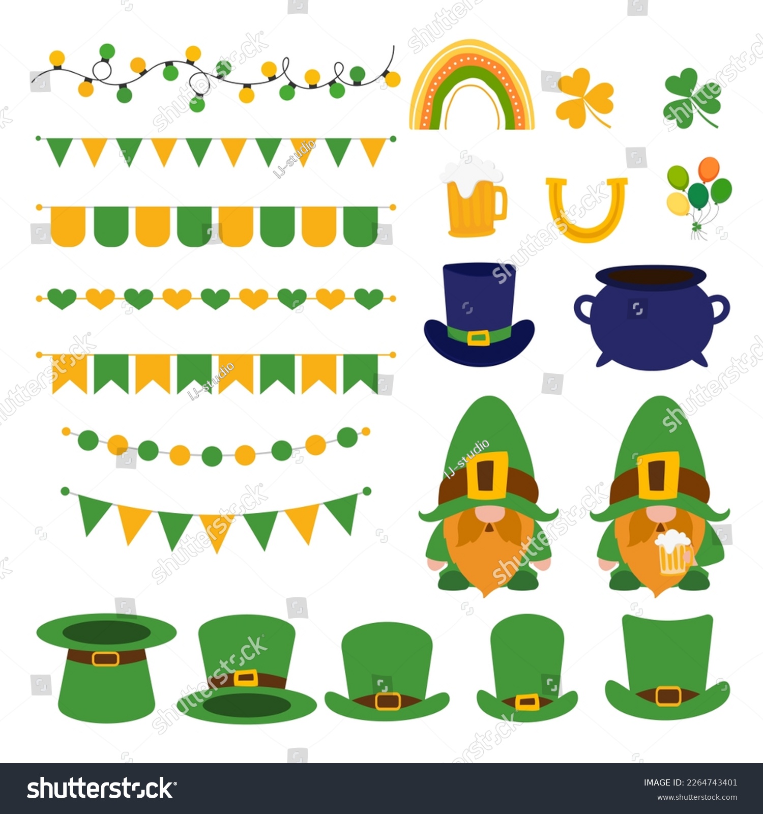 SVG of Celebrate St. Patrick's Day in style with this set of Irish holiday elements.St.Patrick's Day .Irish Holiday Vector svg