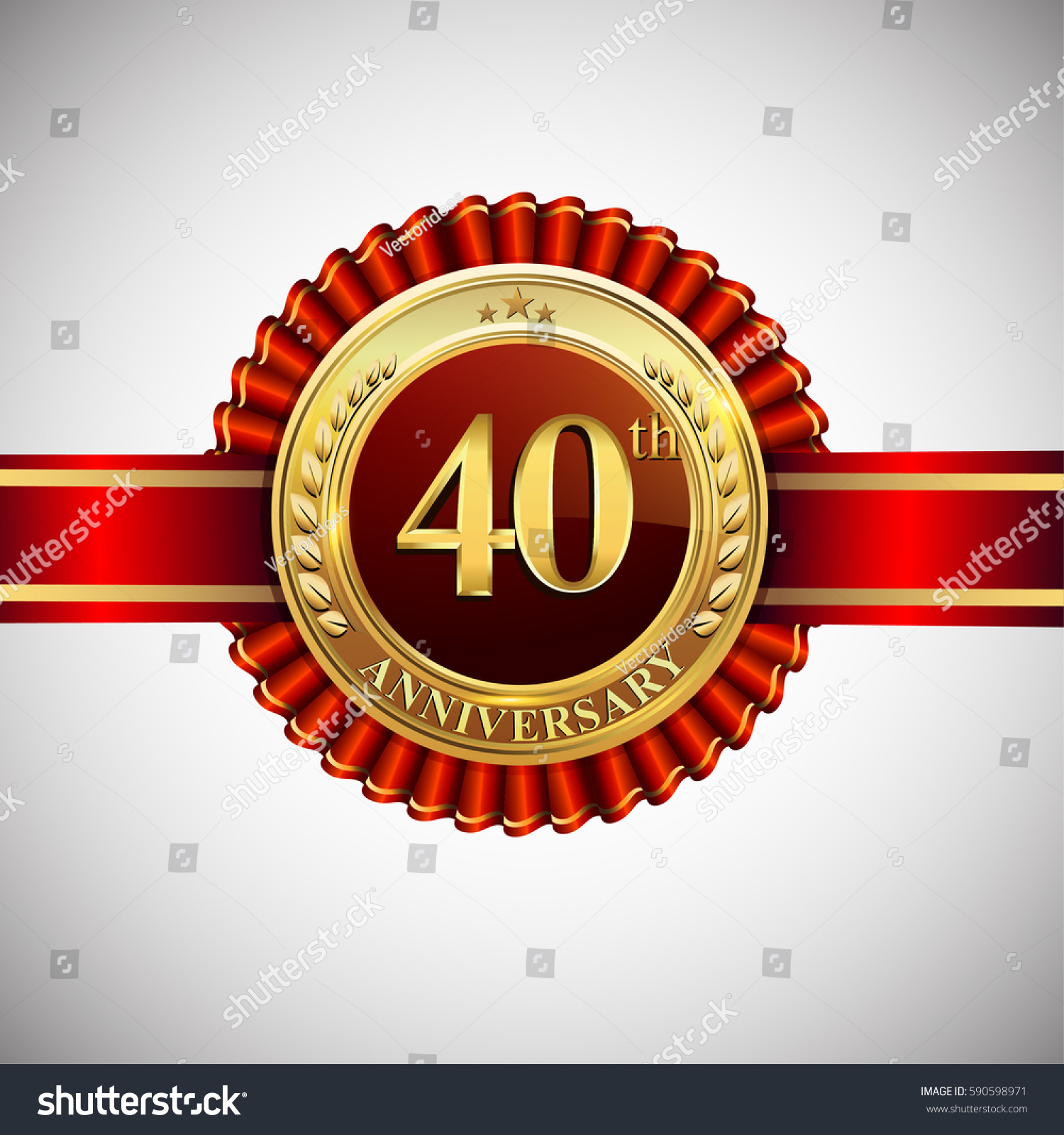 Celebrating 40th Anniversary Logo Golden Badge Stock Vector Royalty Free 590598971 Shutterstock 7780