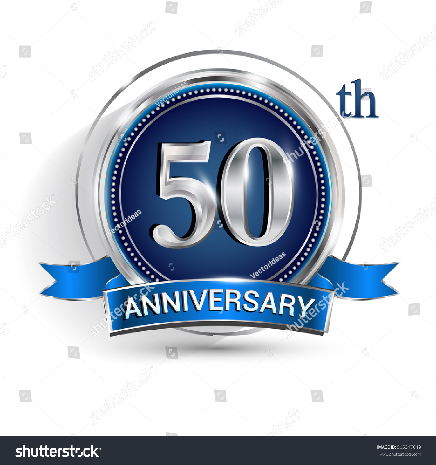 Celebrating 50th Anniversary Logo Silver Ring Stock Vector 505347649 Shutterstock 9037