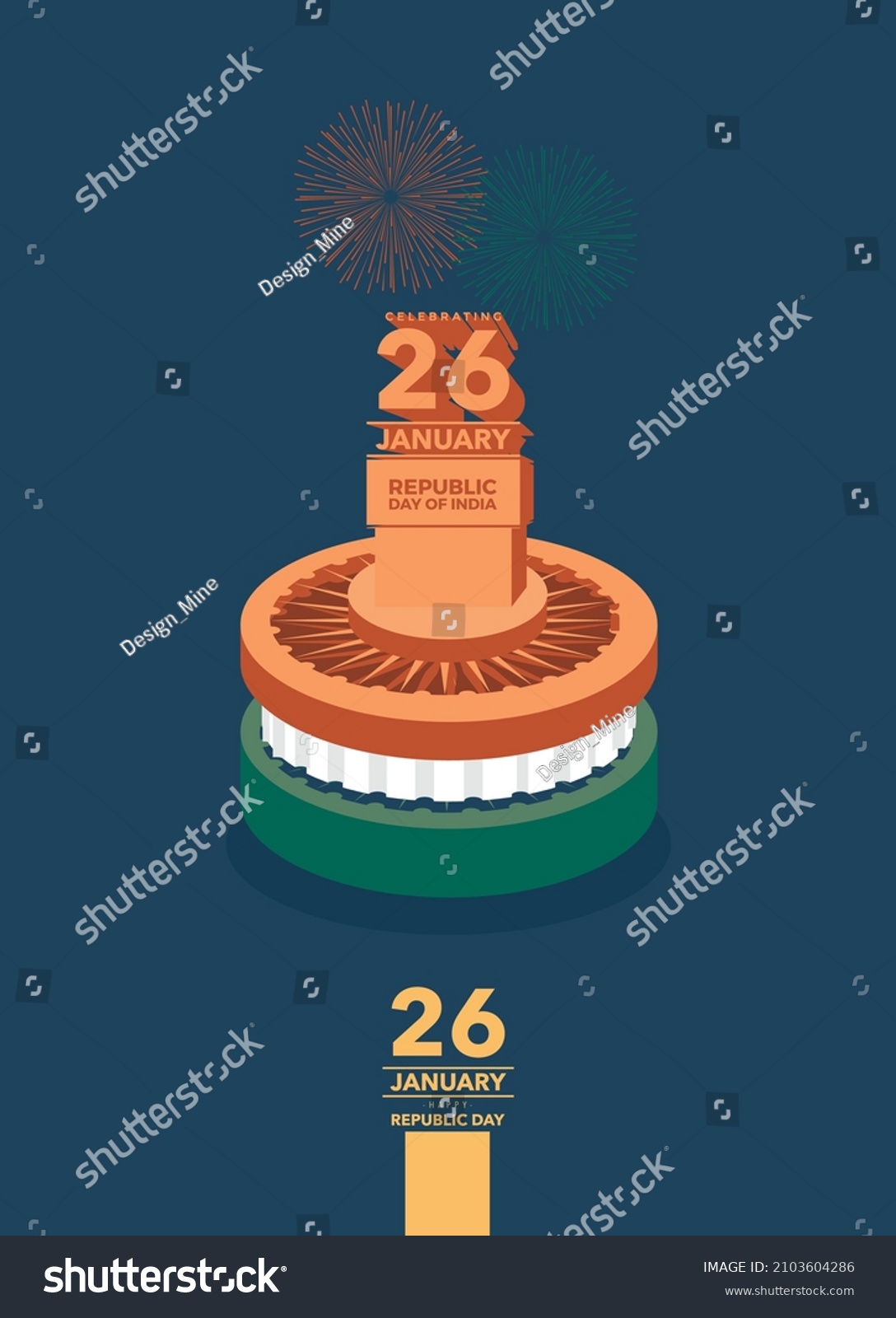 SVG of Celebrating the 26 January A Republic day of India. Creative design for posters, banners, advertising, etc. Happy Independence Day. Tricolor Indian Parliament. Editable svg