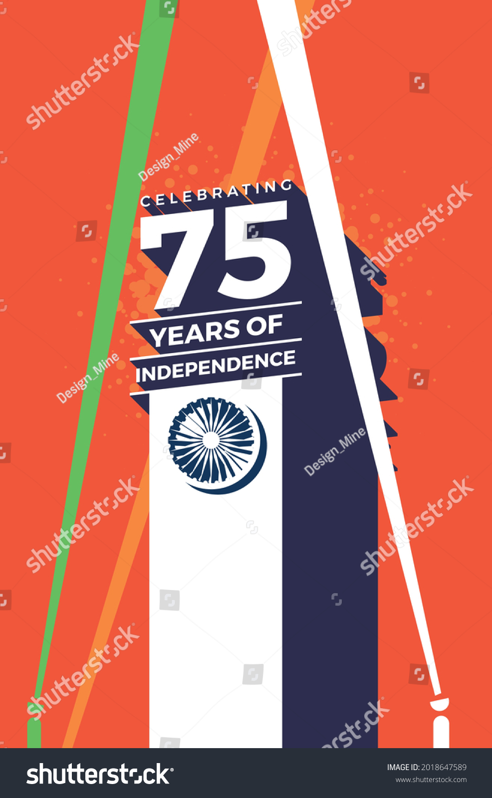 SVG of Celebrating the 75th year of India's Independence. Creative design for posters, banners, advertising, etc. Happy Independence Day. eps10. editable svg