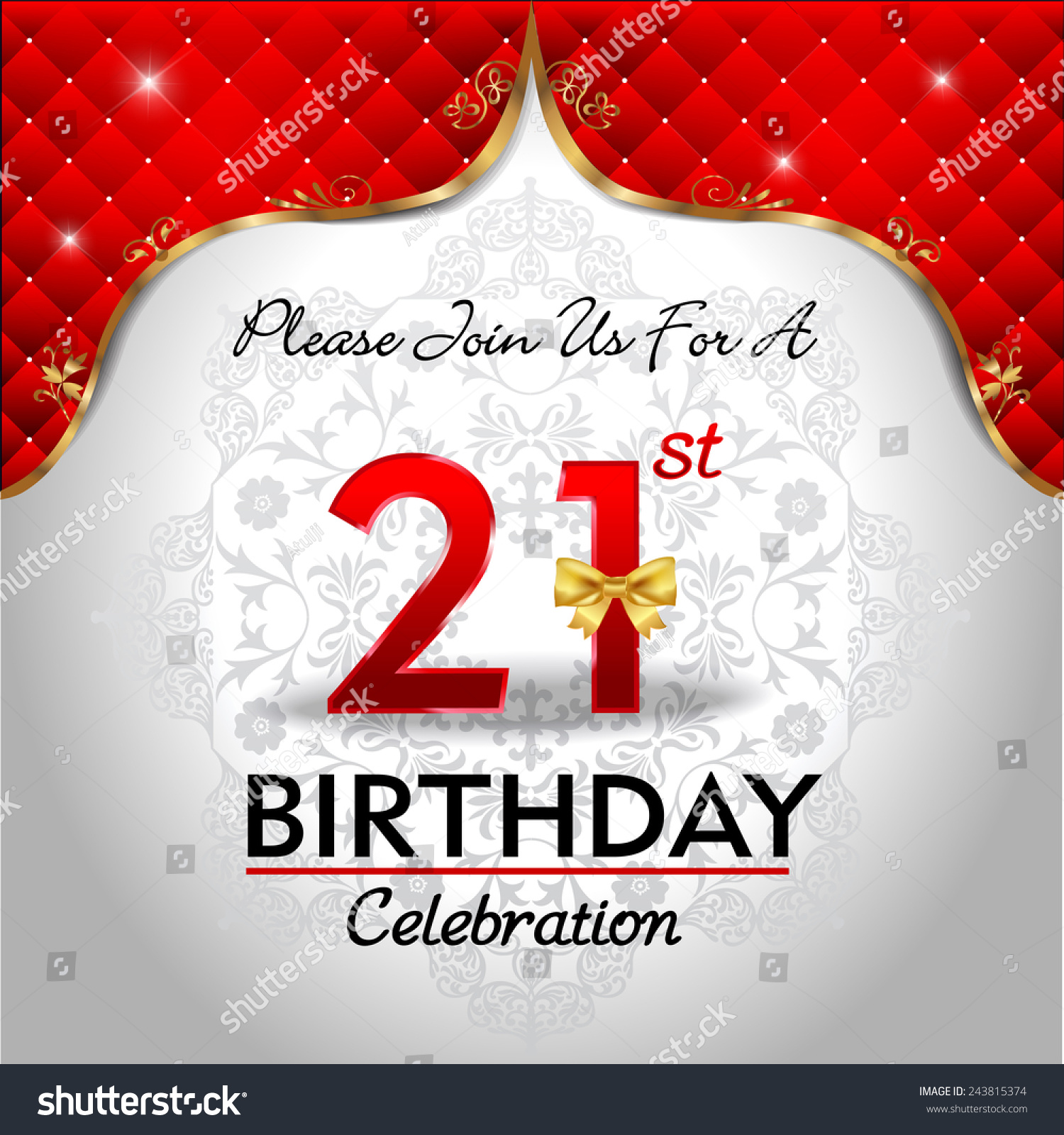 SVG of celebrating 21 years birthday, Golden red royal background - vector eps10 svg