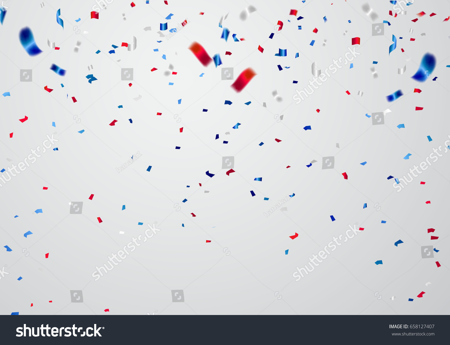 Celebration Background Template Confetti Red Blue Stock Vector (Royalty ...