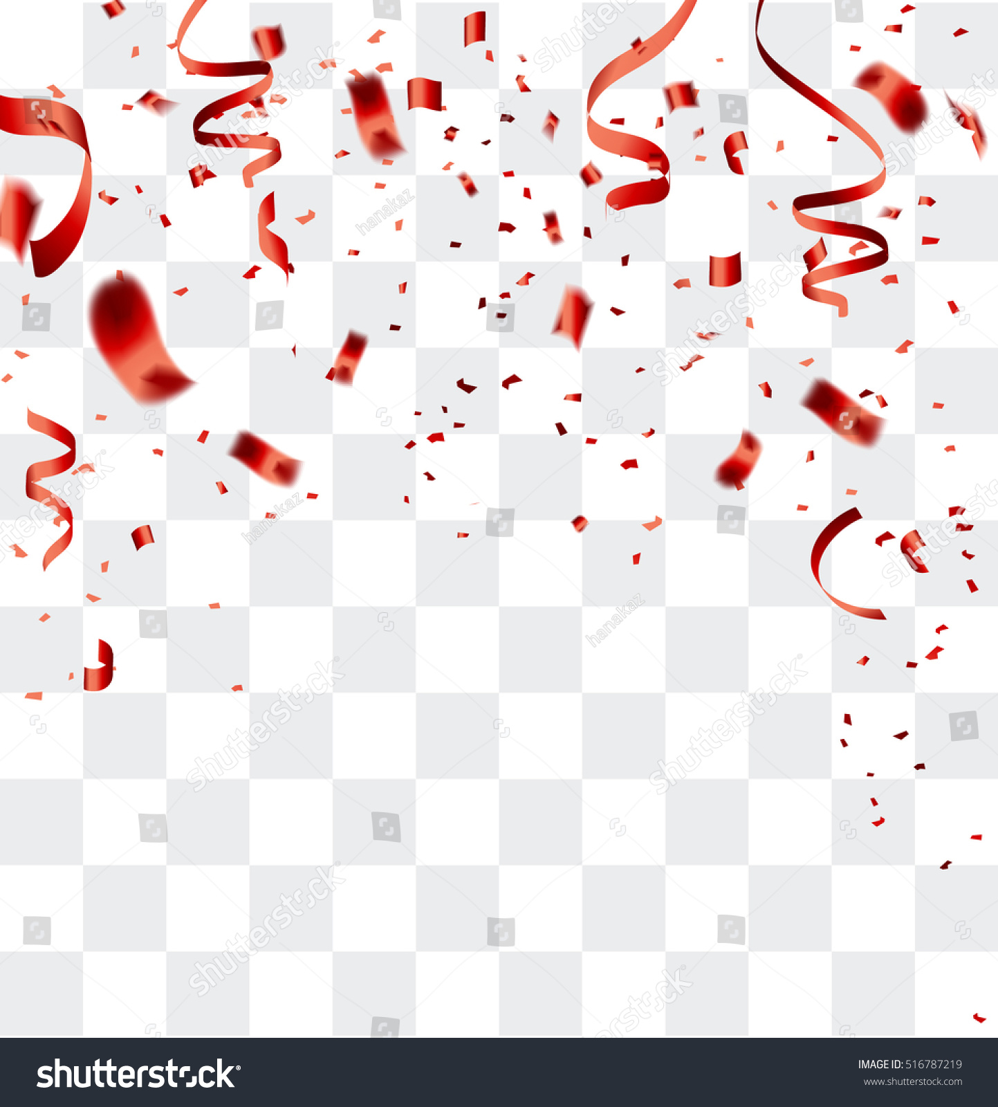 Celebration Background Template Confetti Red Ribbons Stock Vector 516787219 Shutterstock Celebration Of Template