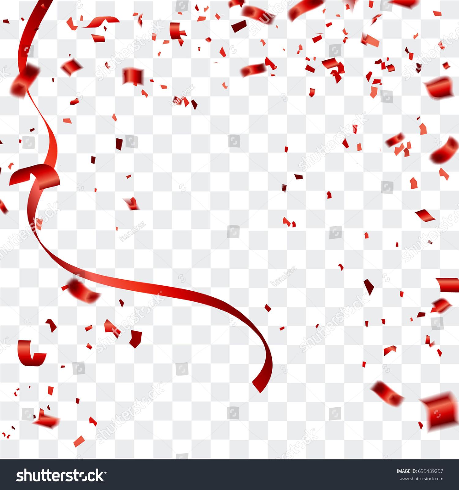 Celebration Background Template Confetti Red Ribbons Stock Vector Royalty Free 695489257 9055