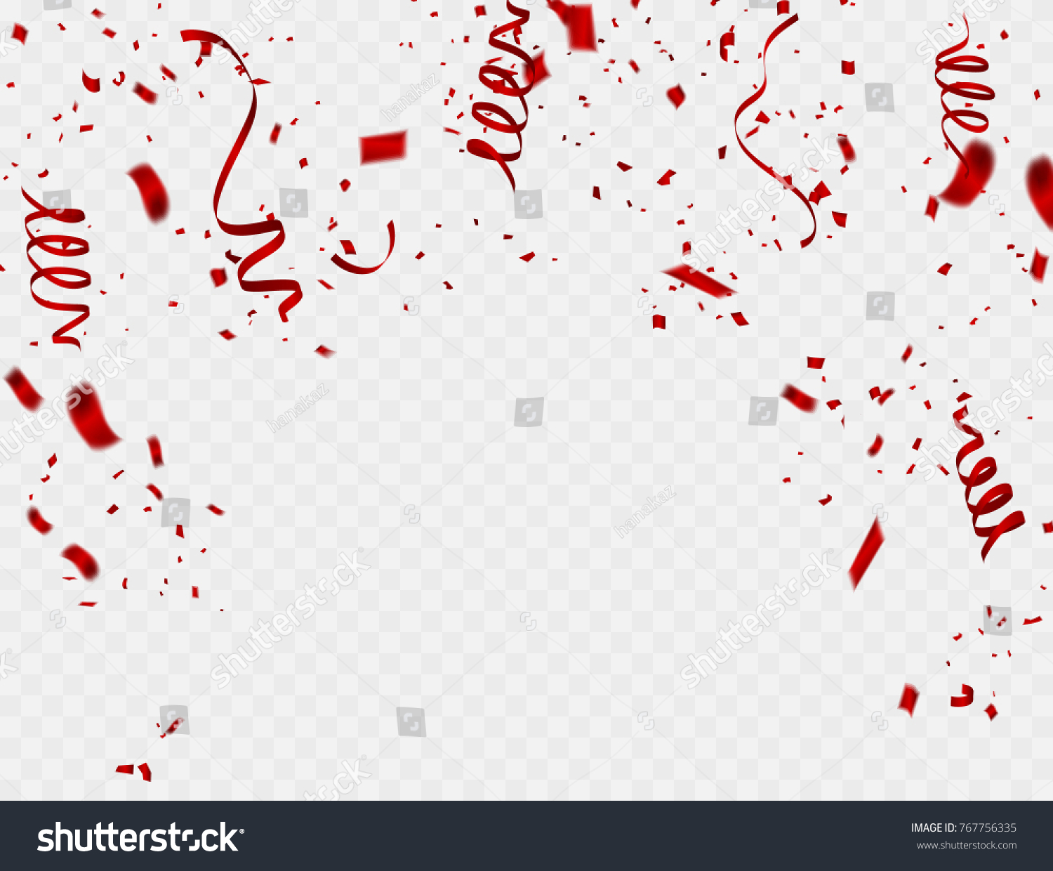 Celebration Background Template Confetti Red Ribbons Stock Vector Royalty Free 767756335 4139