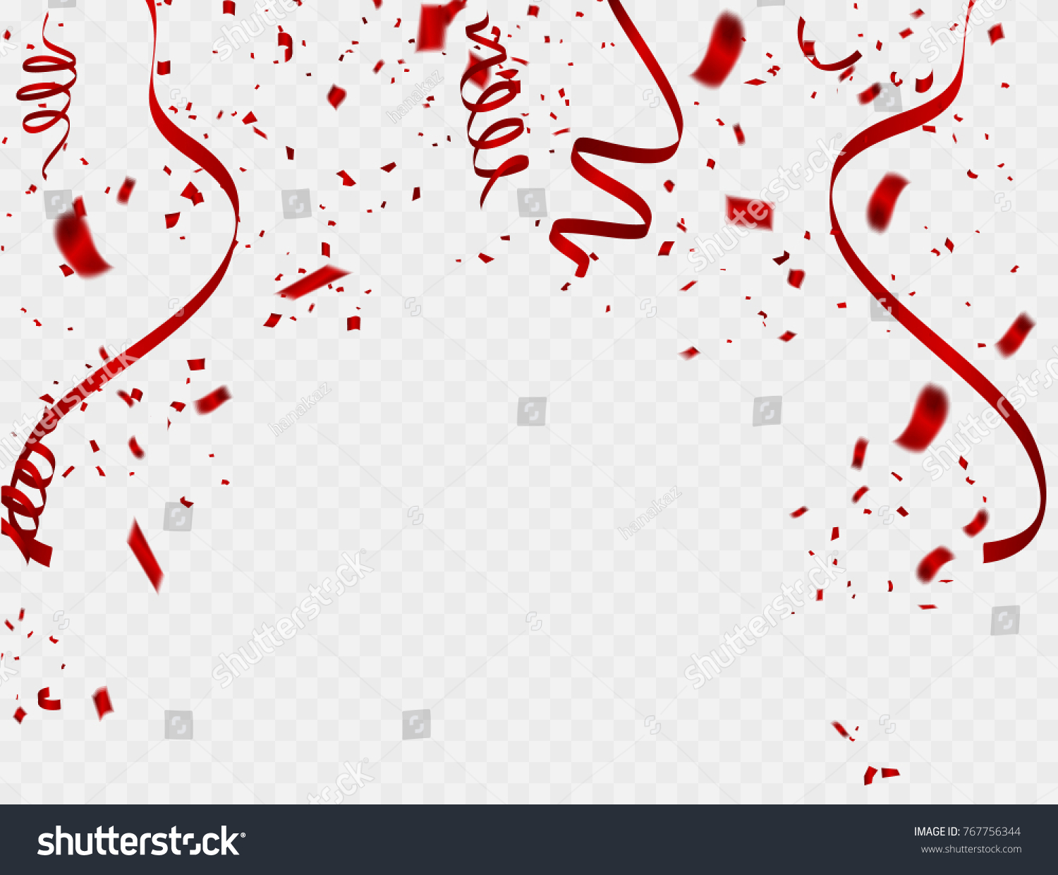 Celebration Background Template Confetti Red Ribbons Stock Vector Royalty Free 767756344 0686