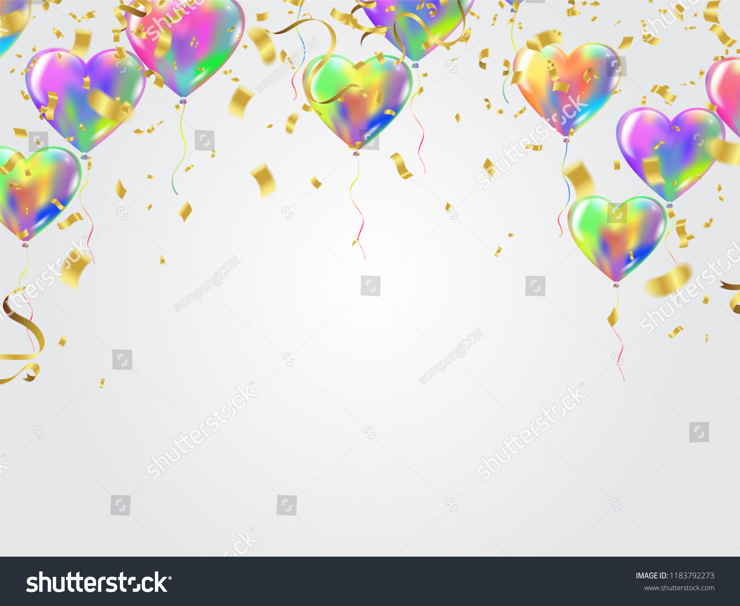 Celebration Background Template Confetti Ribbons Illustration Stock Vector Royalty Free 1183792273 7689