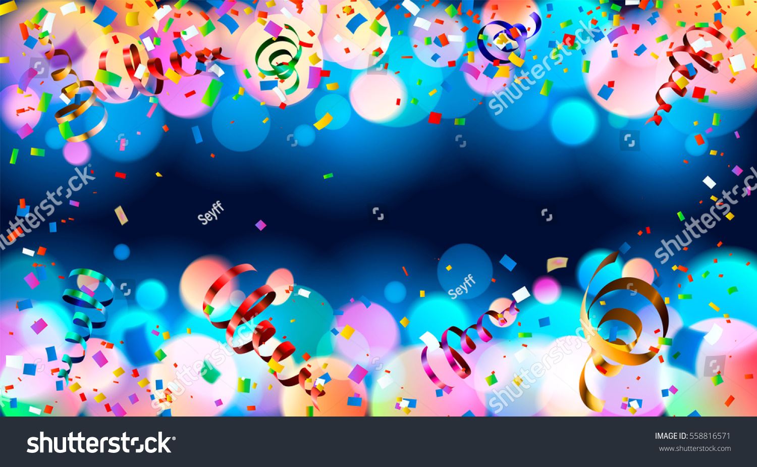 Celebration Dark Blue Holiday Background Colorful Stock Vector (Royalty