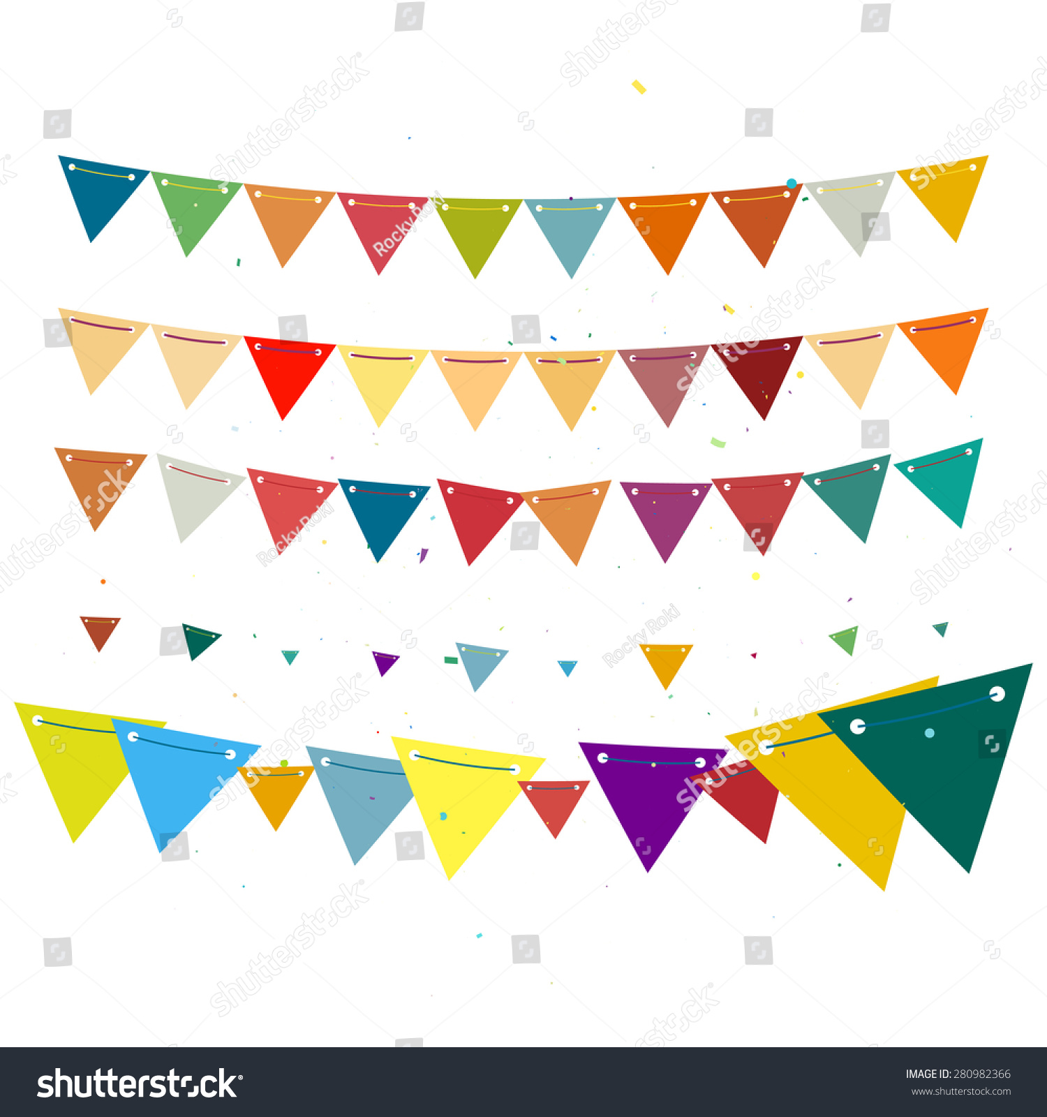 Celebration Decoration Bunting Flags Isolated Vector Stock Vector ...