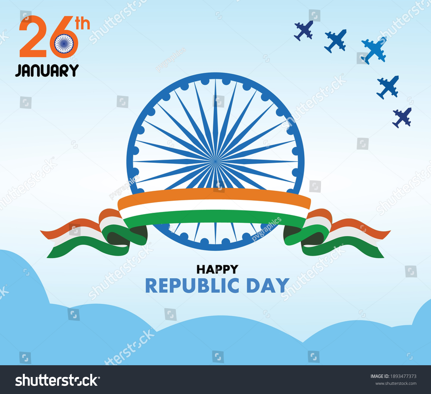 Celebration Republic Day Jet Fighter On Stock Vector (Royalty Free ...