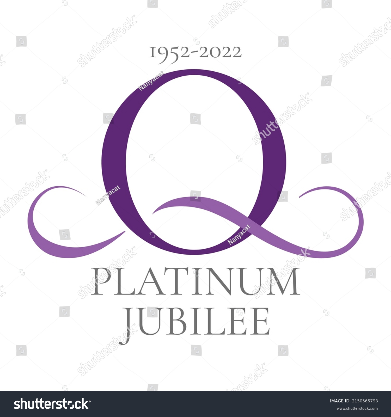 SVG of Celebration of the Queen's Platinum jubilee handwritting modern vector lettering. Graceful letter Q. Emblem for printing, banner, walls svg
