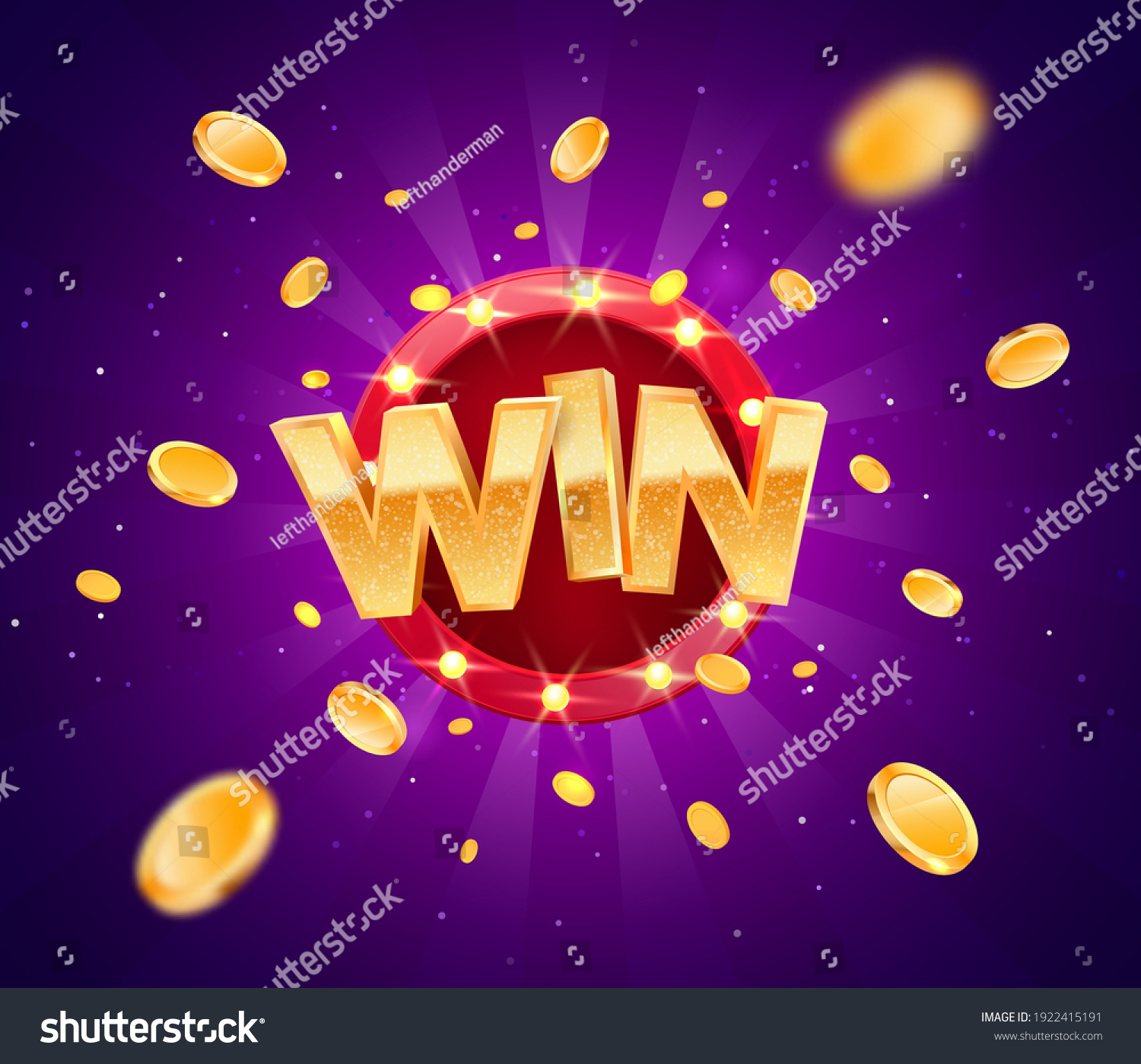 Celebration Win Gold Text On Retro Stock Vector Royalty Free