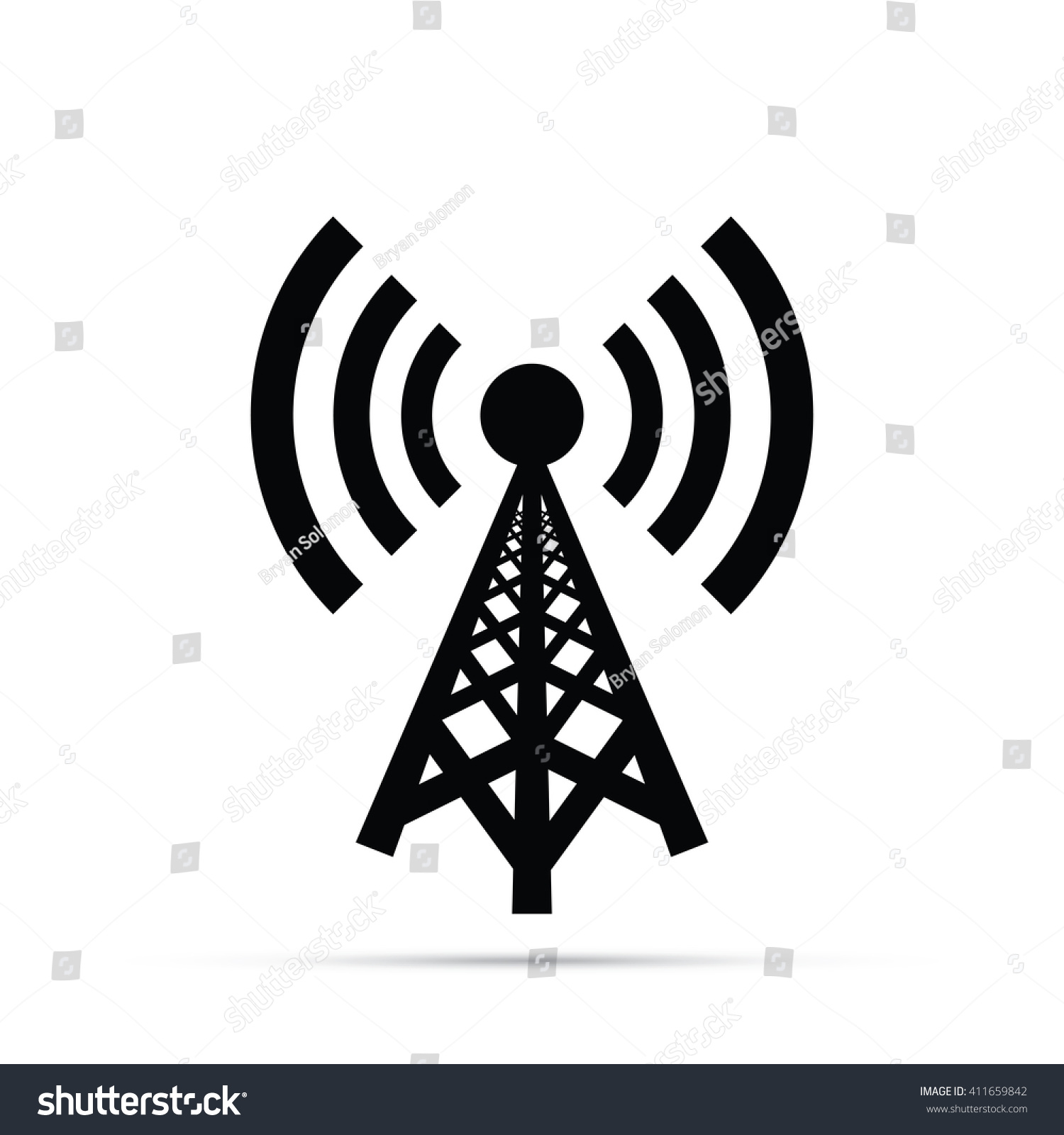 Cell Phone Tower Icon Stock Vector (Royalty Free) 411659842
