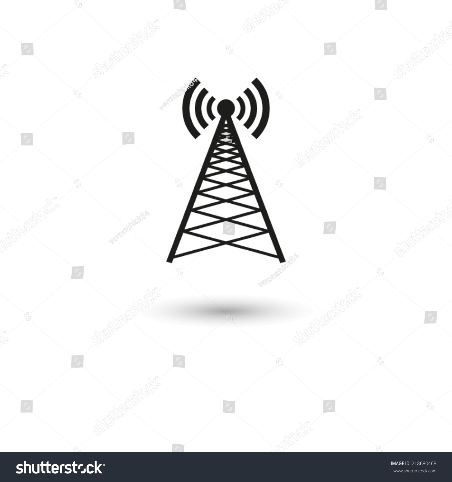 Cell Phone Tower Vector Icon Stock Vector (Royalty Free) 218680468