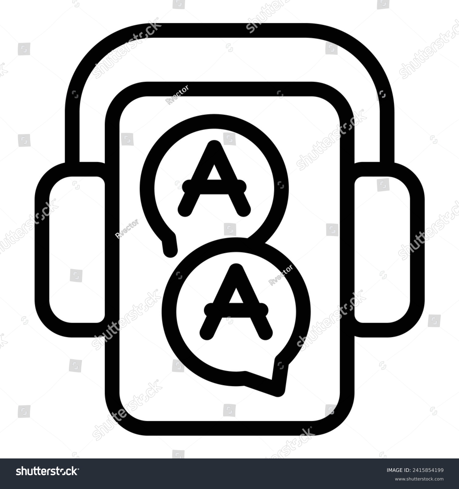 SVG of Cellular interpreter icon outline vector. App megaphone. Translator dialect svg