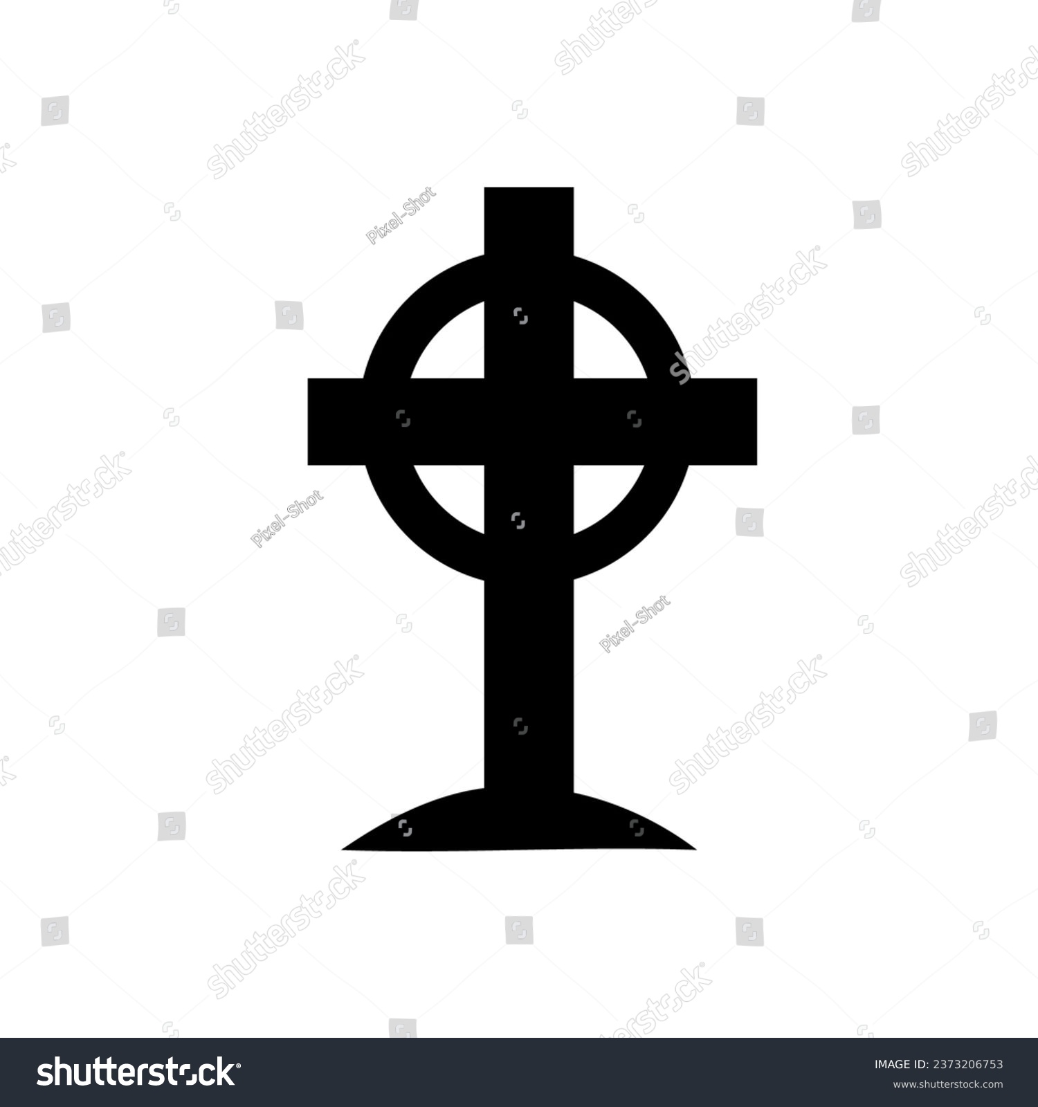 black celtic cross symbol on white clip art preview