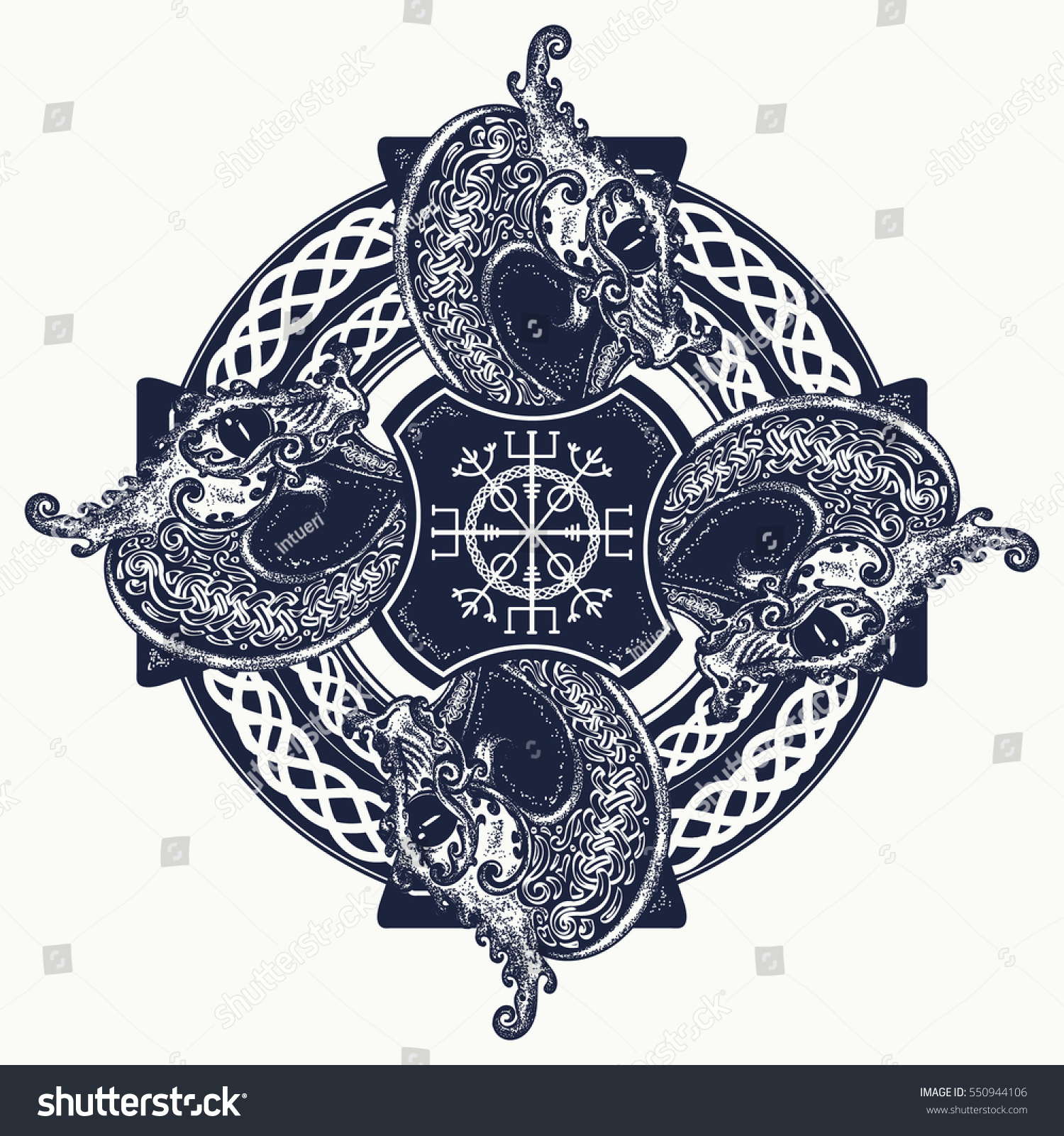 Celtic Cross Tattoo Art Tshirt Design Stock Vector 550944106 - Shutterstock