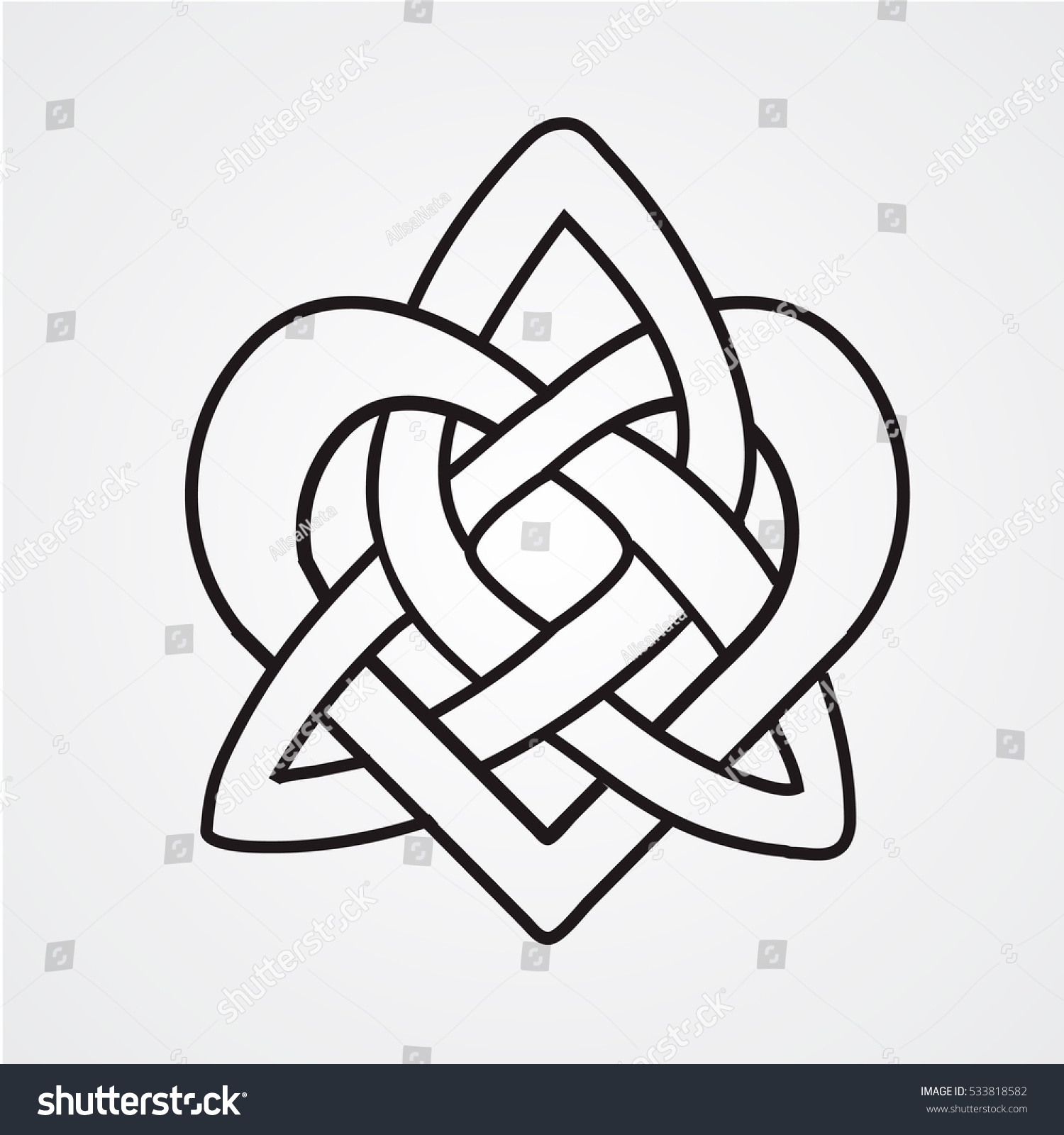 Download Celtic Heart Knot Black Isolated Silhouette Stock Vector ...