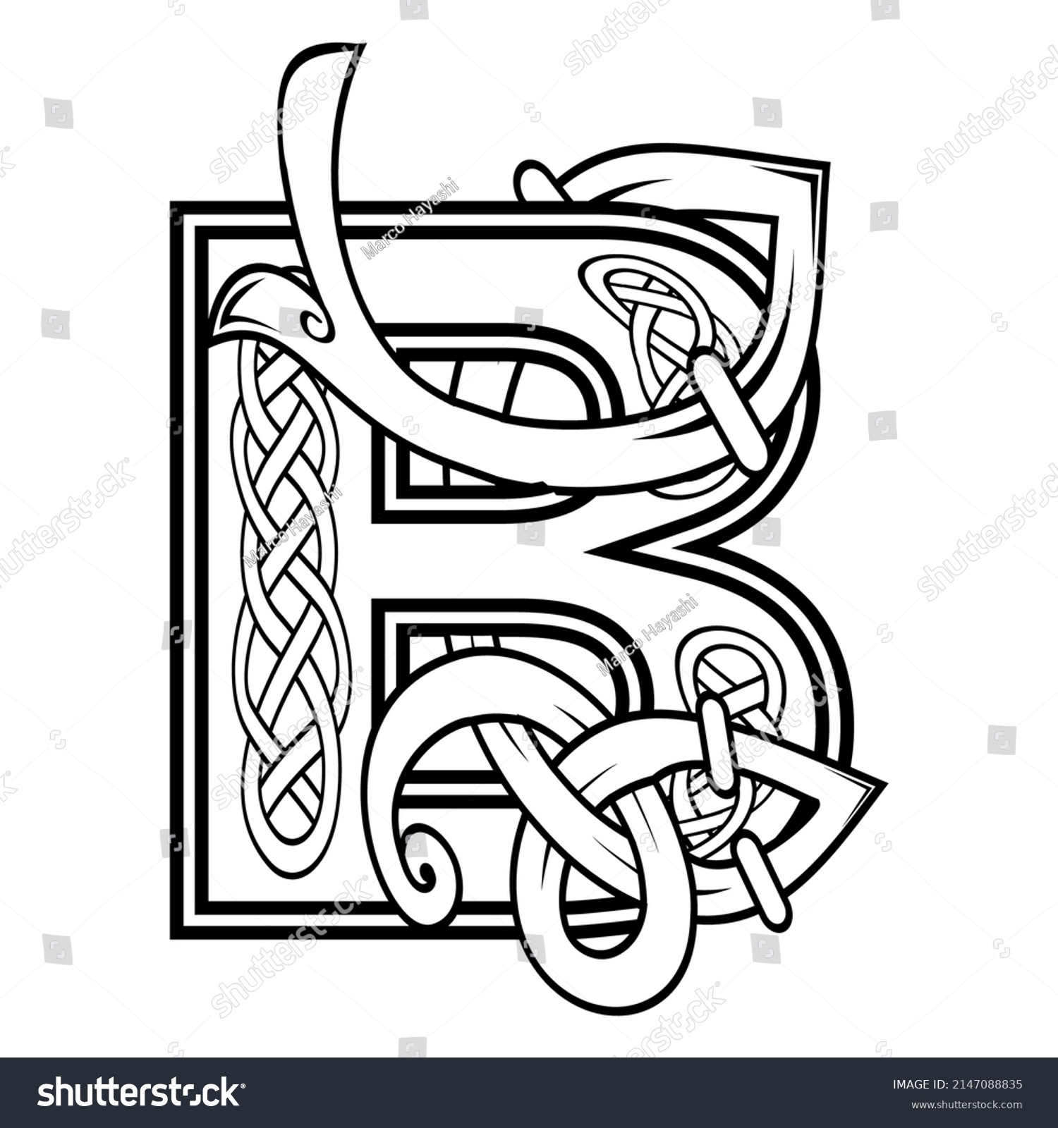 Celtic Letter B Illustration Vector Format Stock Vector (Royalty Free ...