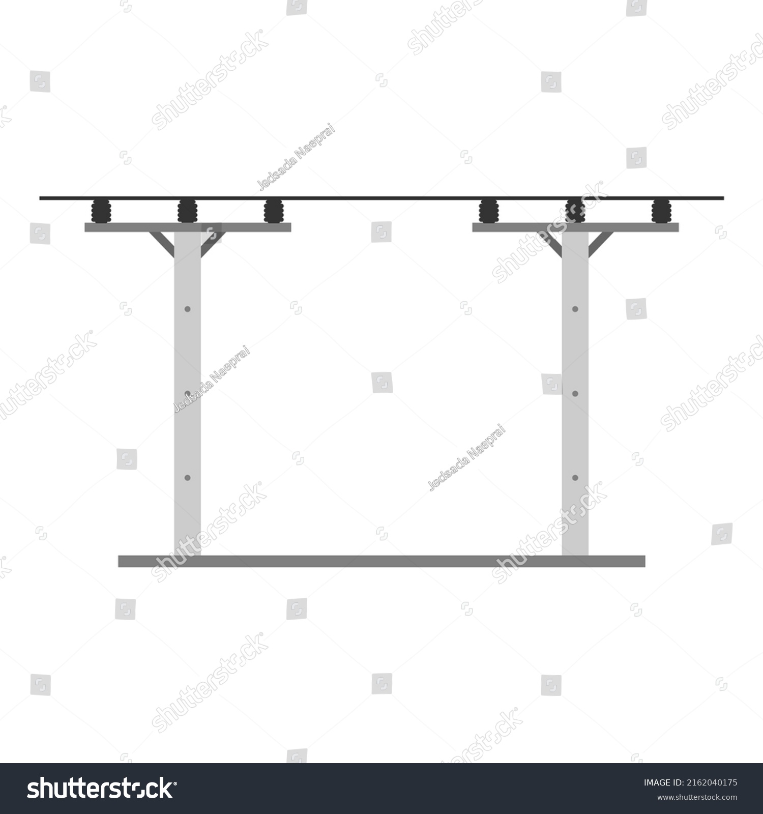 Cement High Voltage Electric Pole Power Stock Vector (Royalty Free ...