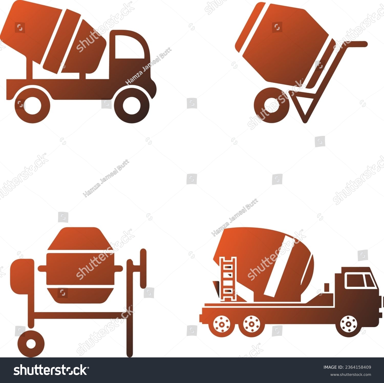SVG of Cement Mixer Icons - These icons depict cement mixers in various styles and angles. 

Whether you're designing for construction-related content or DIY projects. svg
