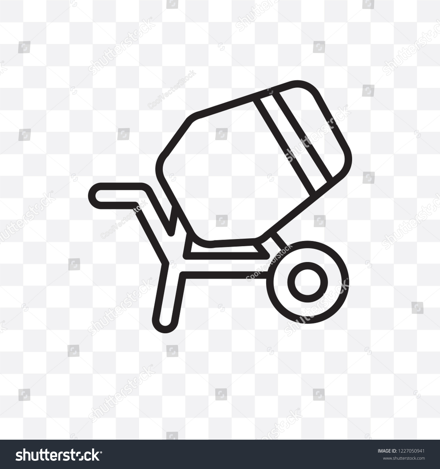 SVG of cement mixers vector linear icon isolated on transparent background, cement mixers transparency concept can be used for web and mobile svg