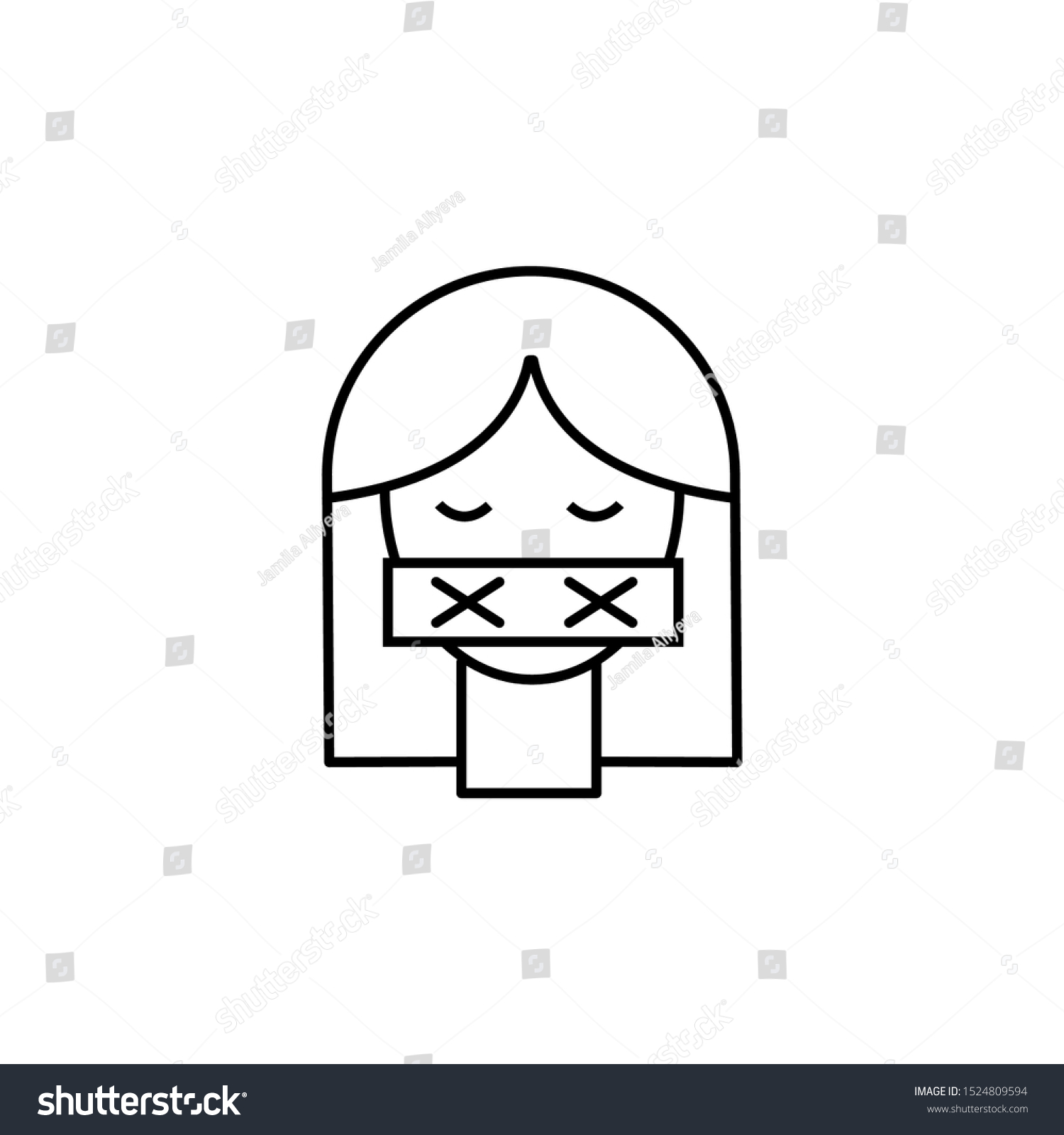 SVG of Censored silent mute taboo icon. Element of confidential line icon svg