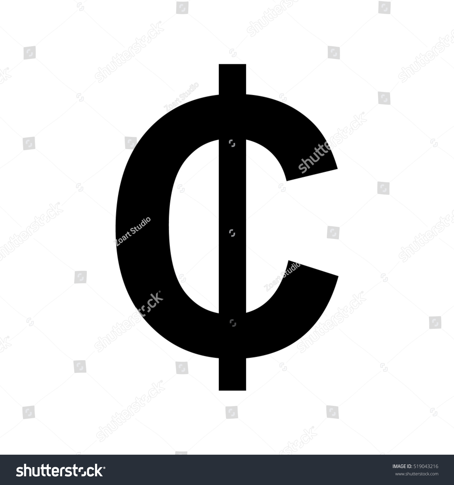 Cent Sign Iconmoney Symbol Stock Vector 519043216 - Shutterstock