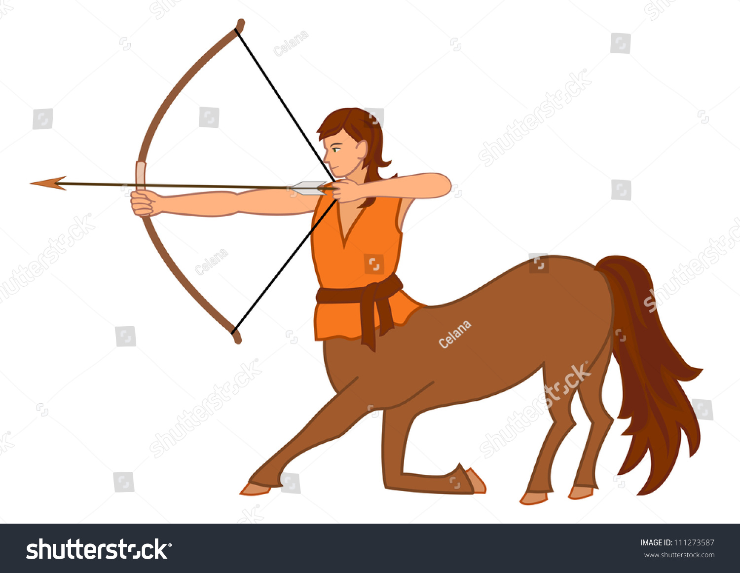 Centaur Shooting Bow Sagittarius Zodiac Sign Vector De Stock Libre De